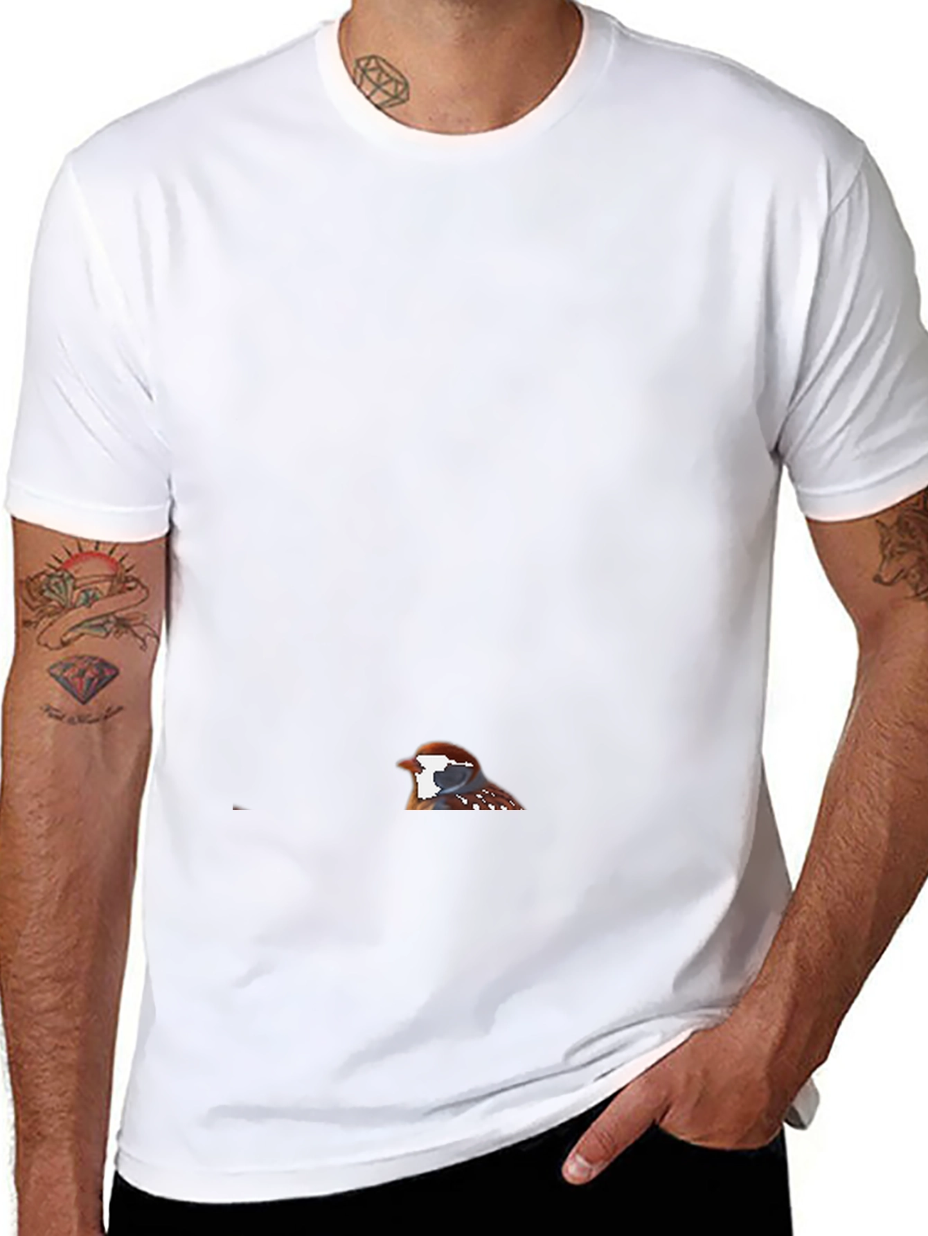 Mens Black Bird Graphic Tee