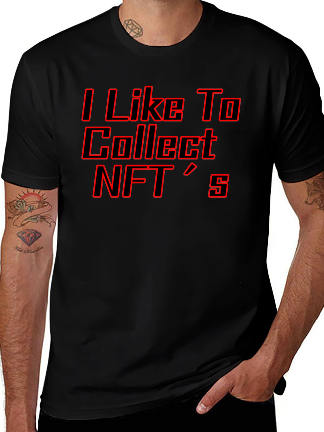 I Like to Collect NFTs T-Shirt - Black