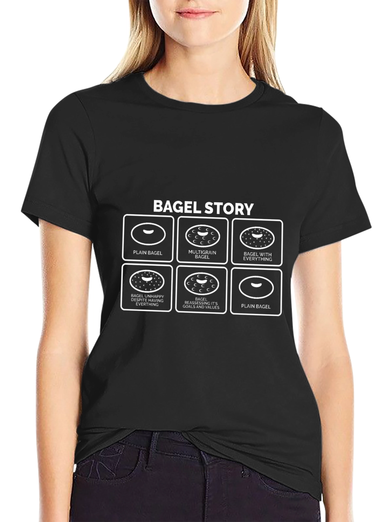 Bagel Story Graphic T-Shirt - Funny Foodie Tee