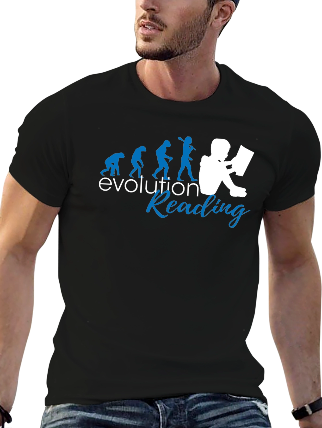 Evolution of Reading Graphic T-Shirt - Black