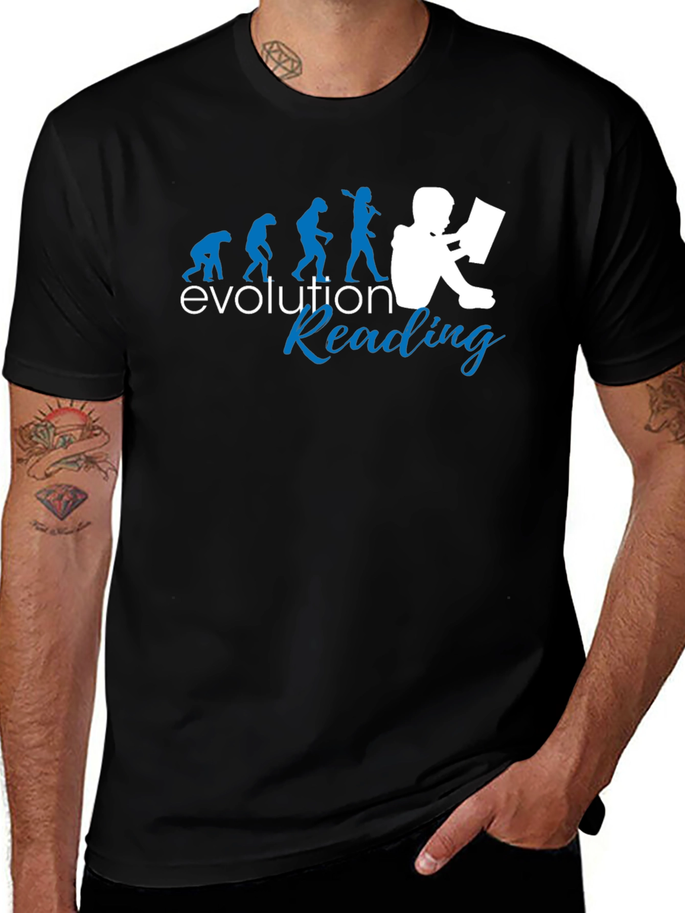 Evolution of Reading Graphic T-Shirt - Black