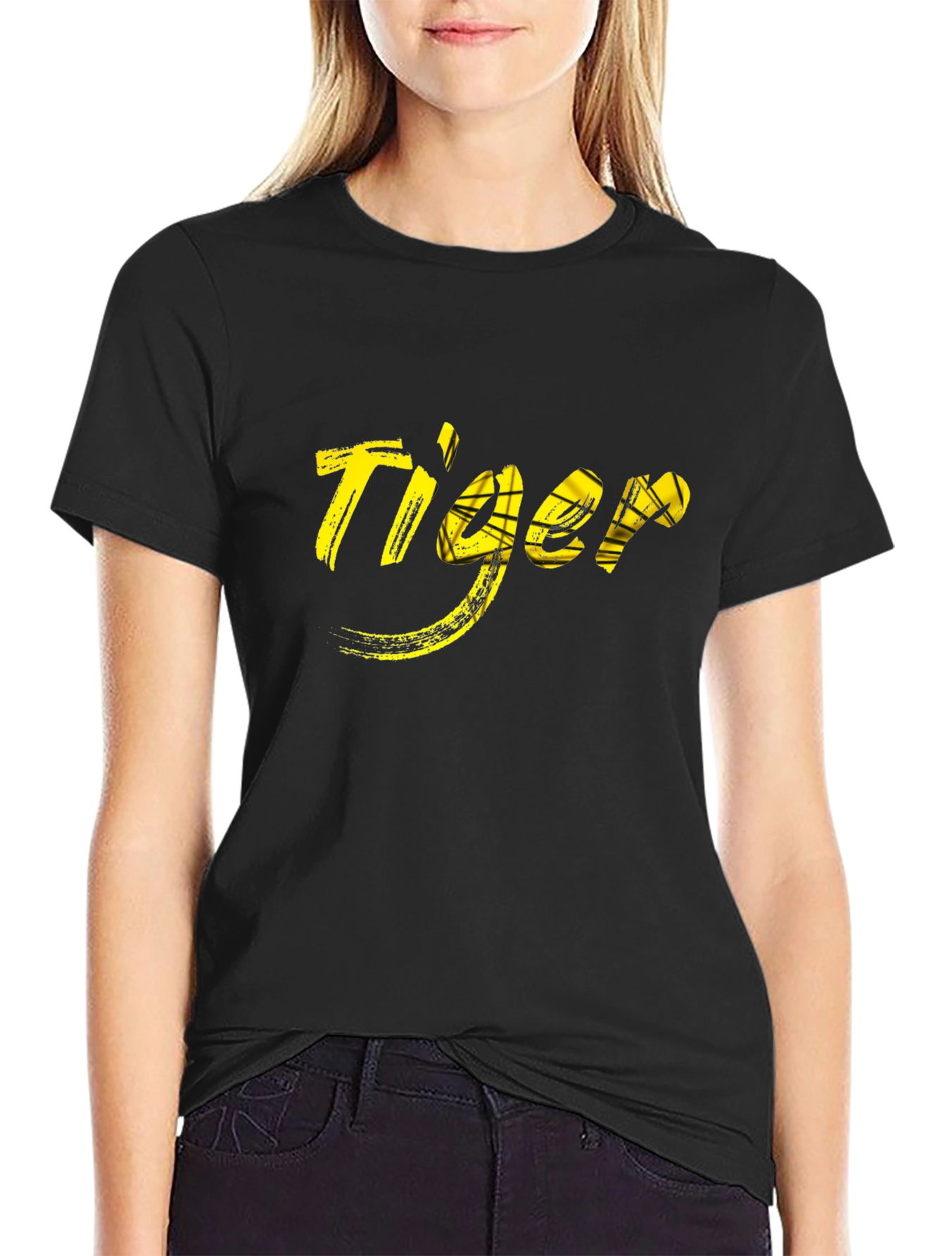 Tiger Graphic Tee - Mens Black Cotton T-Shirt