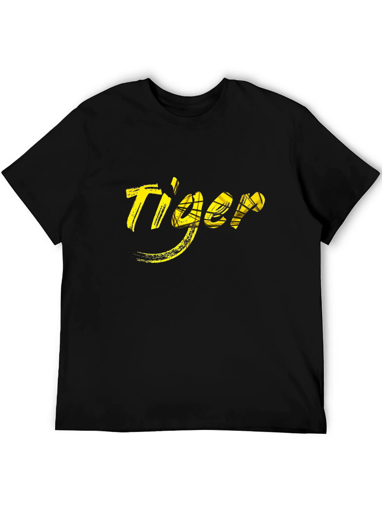 Tiger Graphic Tee - Mens Black Cotton T-Shirt