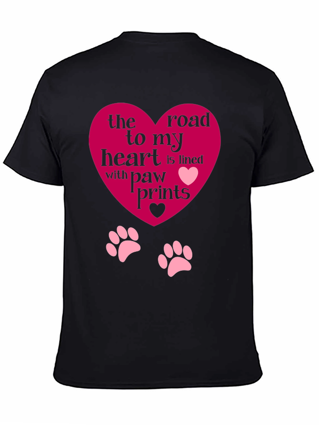Heart Paw Print T-Shirt - Road to My Heart