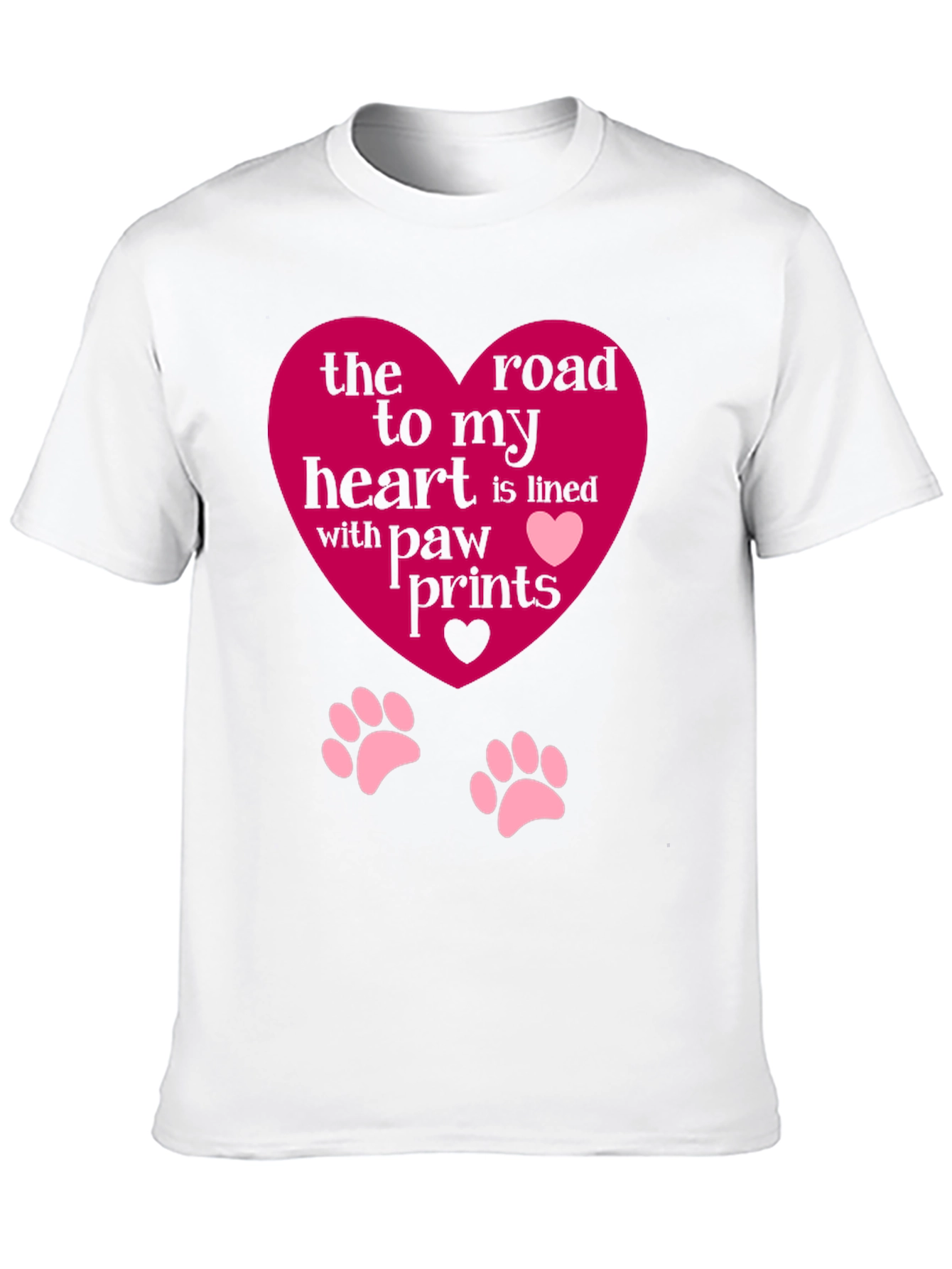 Heart Paw Print T-Shirt - Road to My Heart