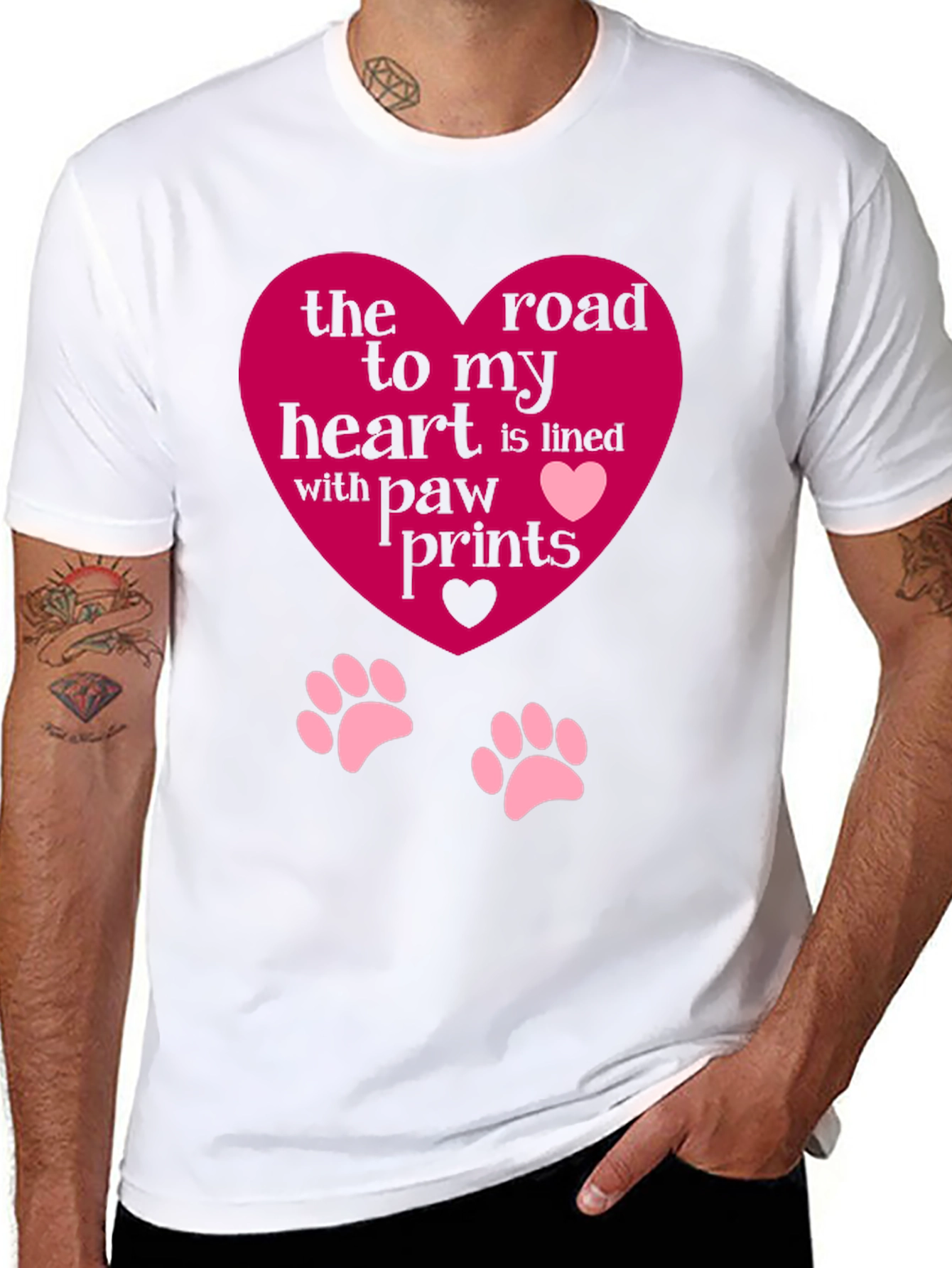 Heart Paw Print T-Shirt - Road to My Heart