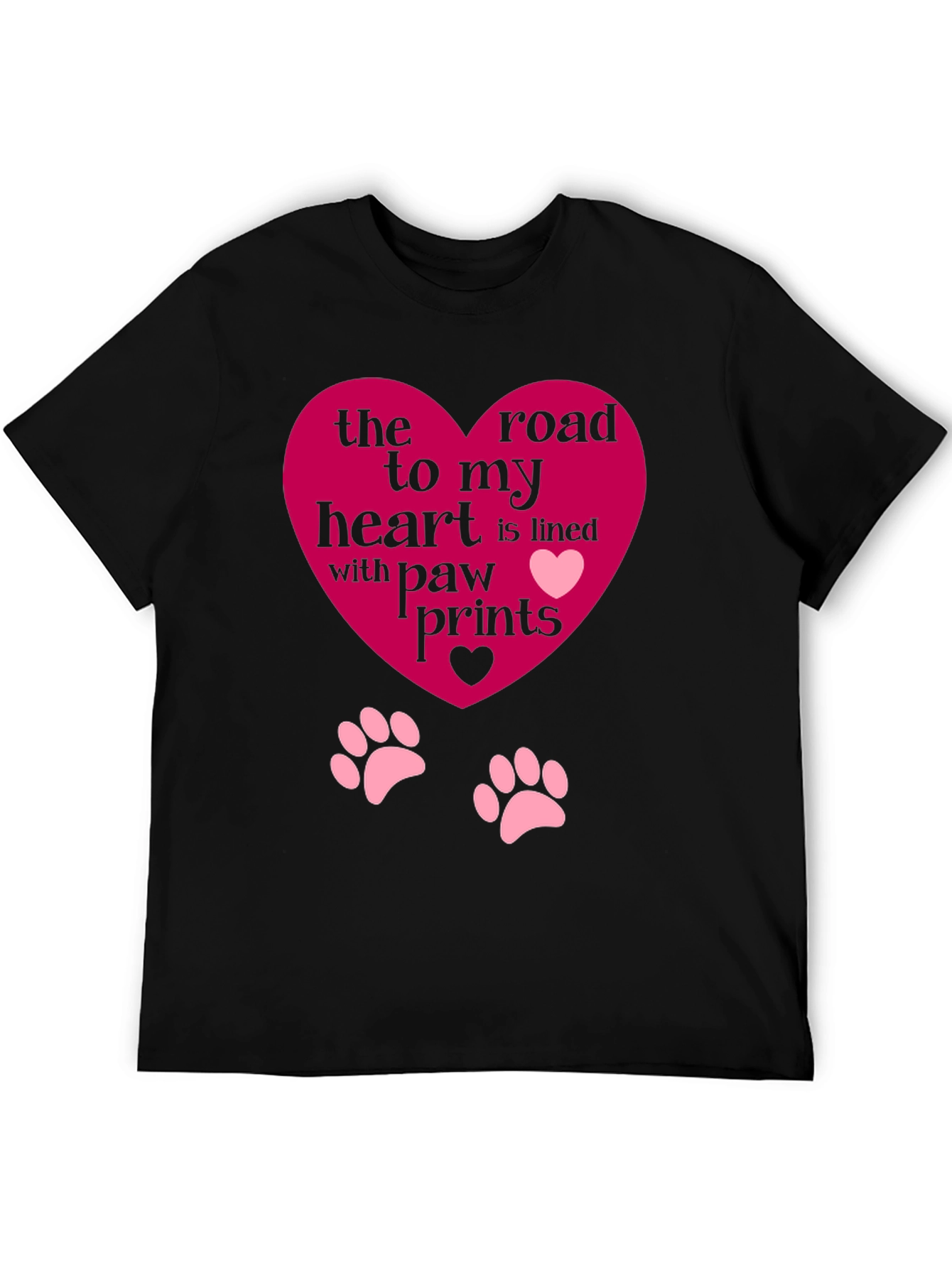 Heart Paw Print T-Shirt - Road to My Heart