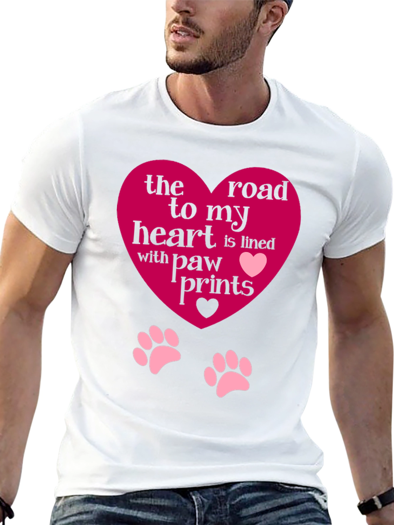 Heart Paw Print T-Shirt - Road to My Heart