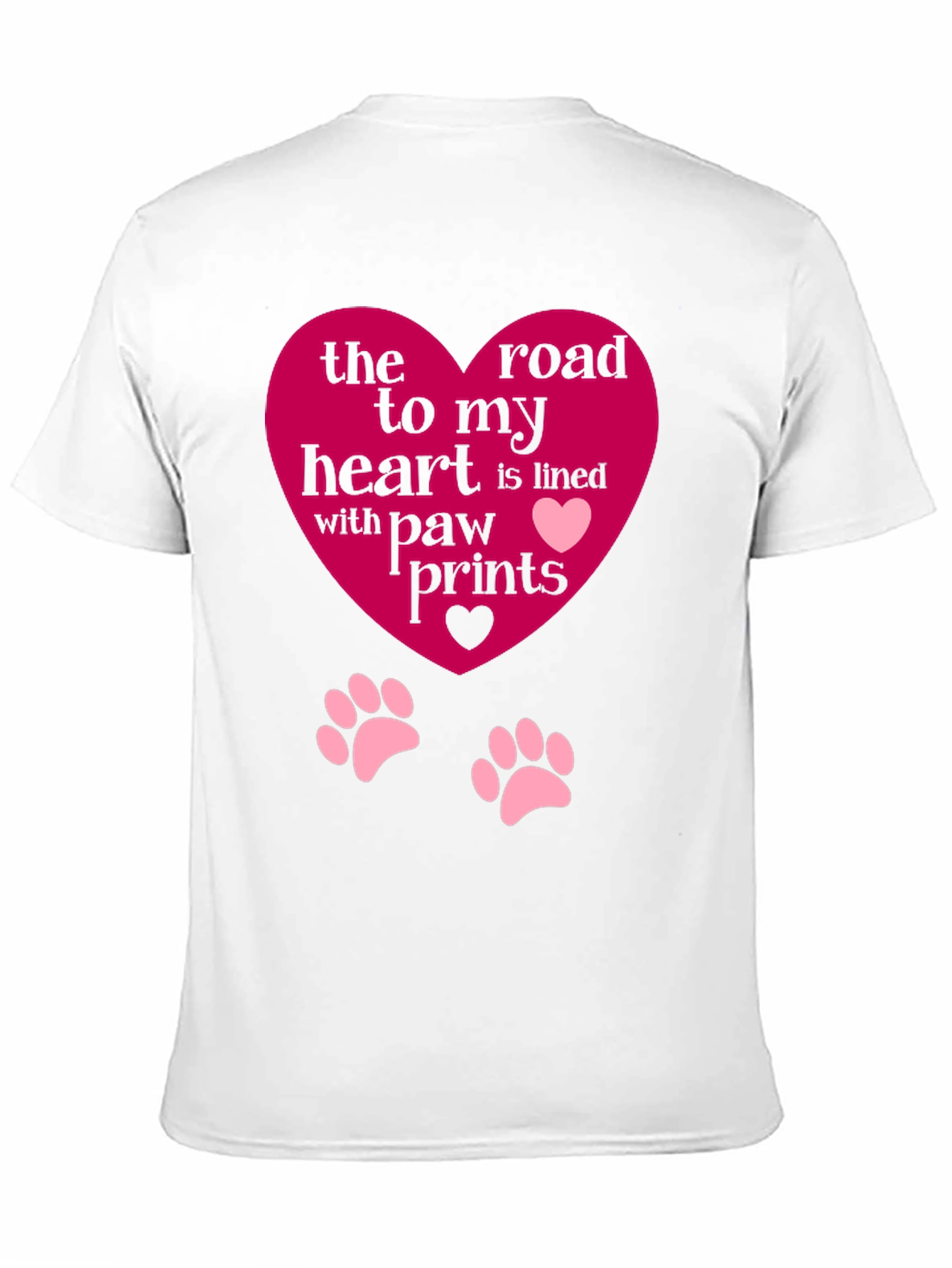 Heart Paw Print T-Shirt - Road to My Heart