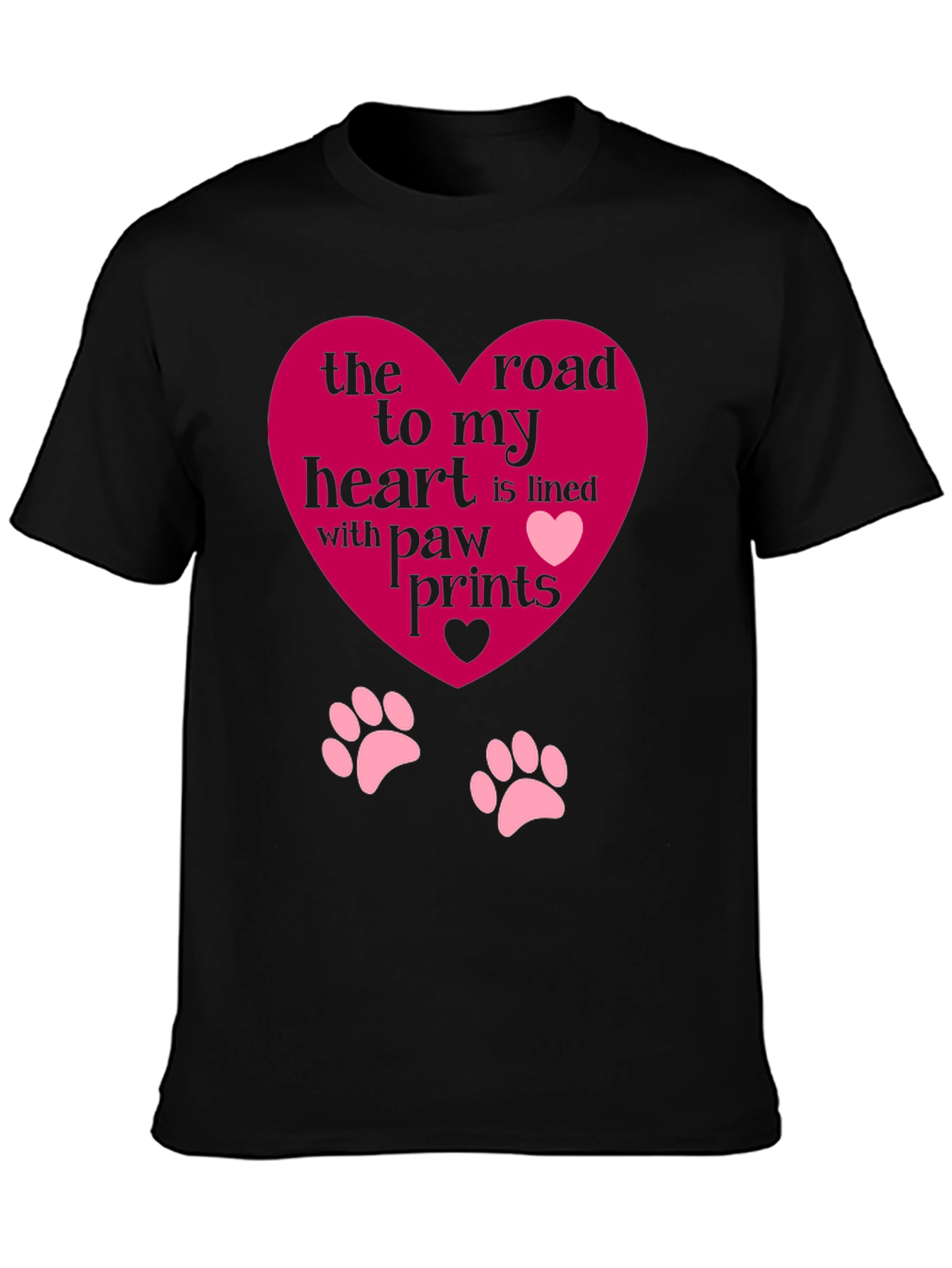 Heart Paw Print T-Shirt - Road to My Heart