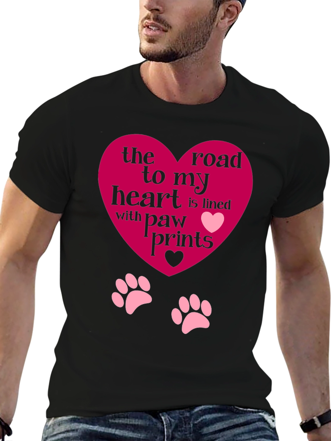 Heart Paw Print T-Shirt - Road to My Heart