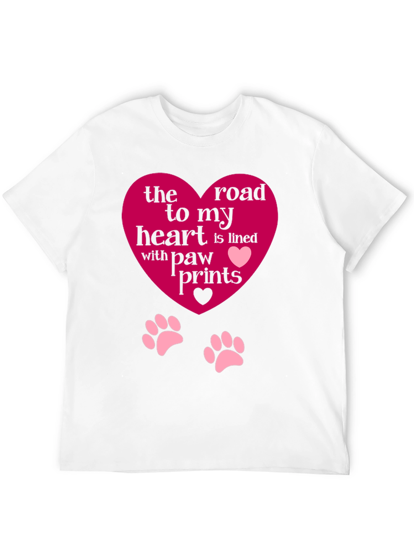 Heart Paw Print T-Shirt - Road to My Heart