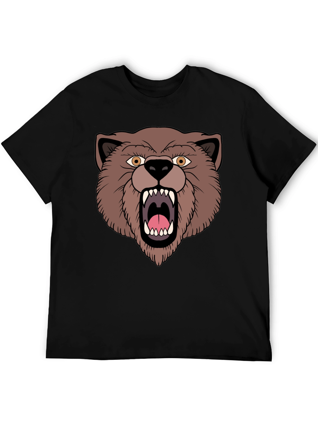 Bear Graphic T-Shirt - Black Cotton Tee