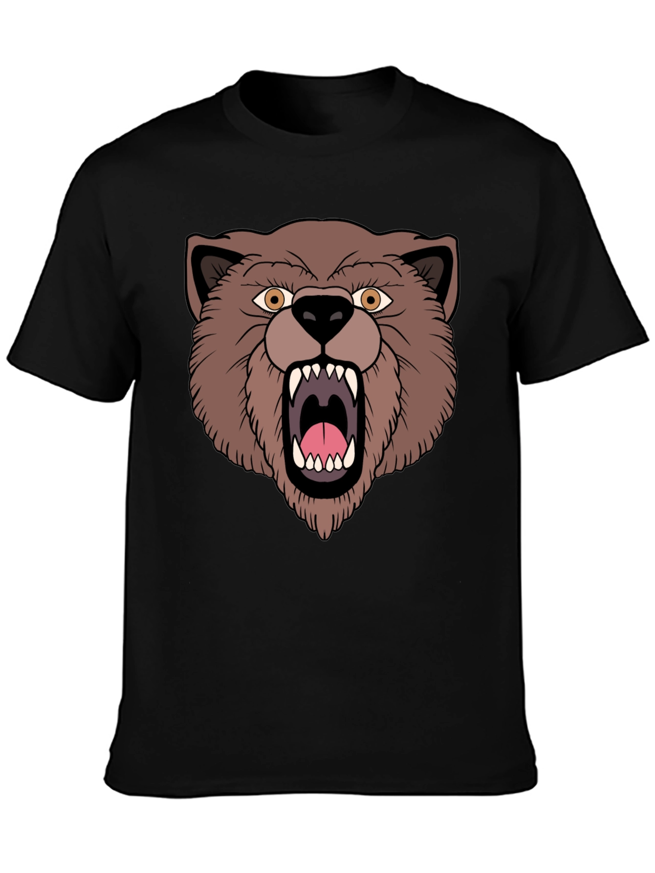 Bear Graphic T-Shirt - Black Cotton Tee