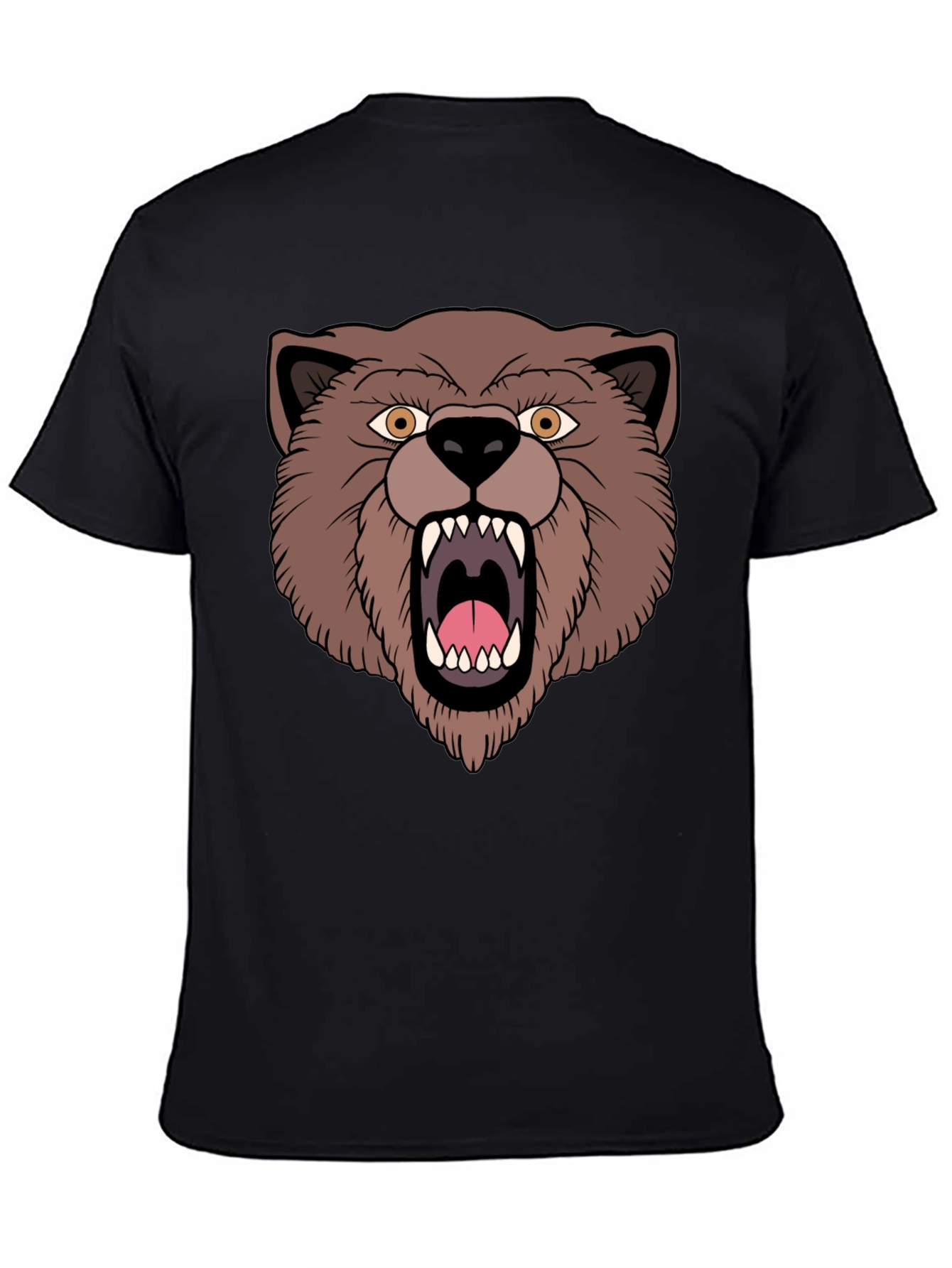 Bear Graphic T-Shirt - Black Cotton Tee