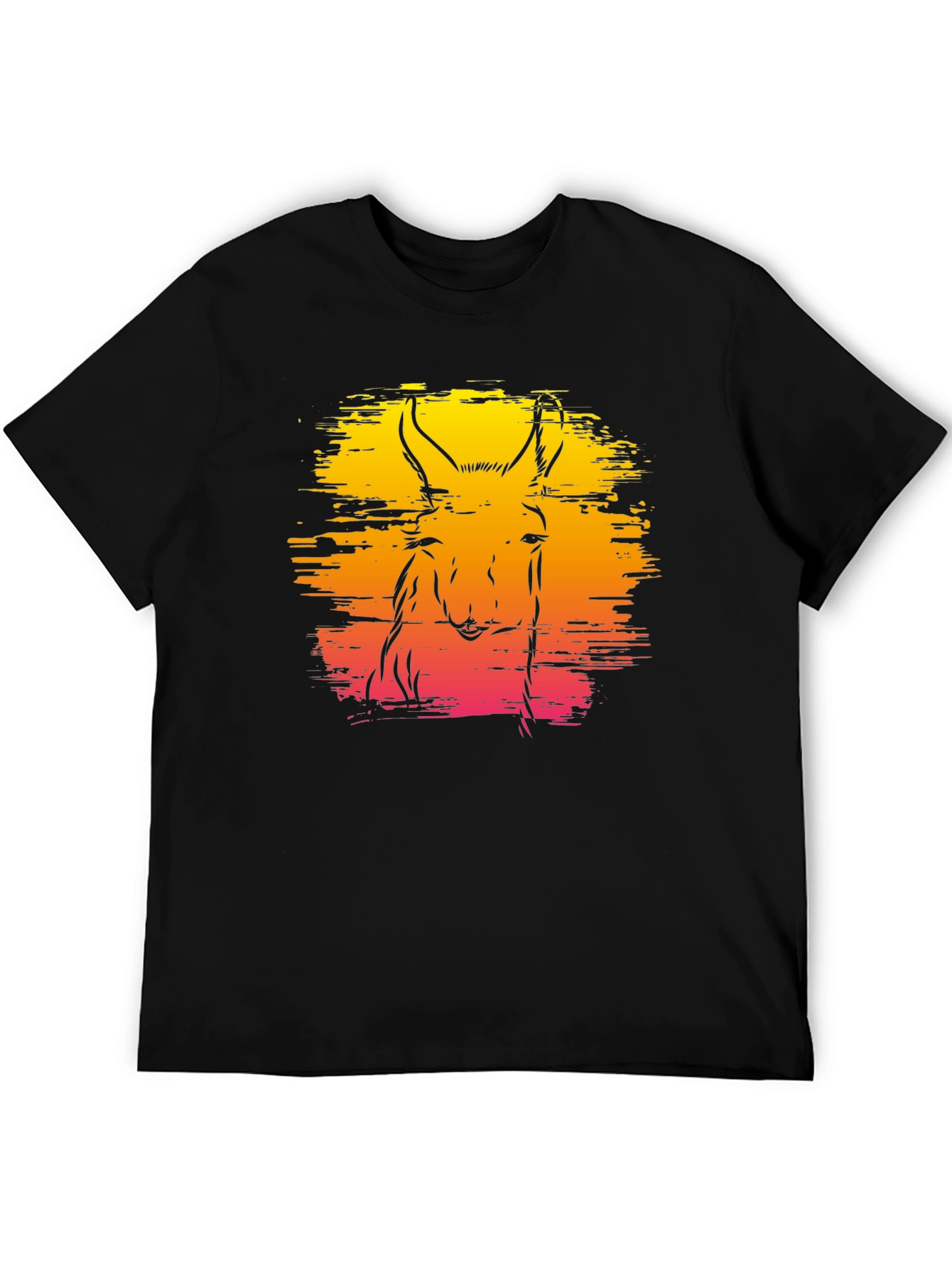 Llama Sunset Graphic Tee - Unique Animal Design