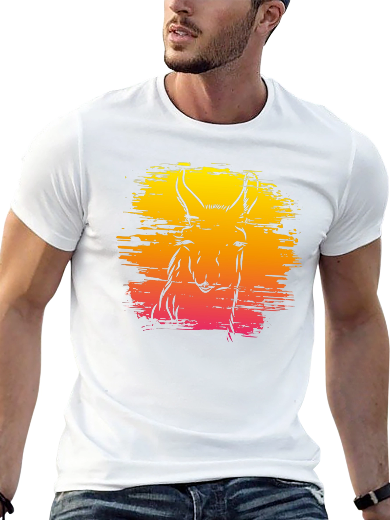 Llama Sunset Graphic Tee - Unique Animal Design