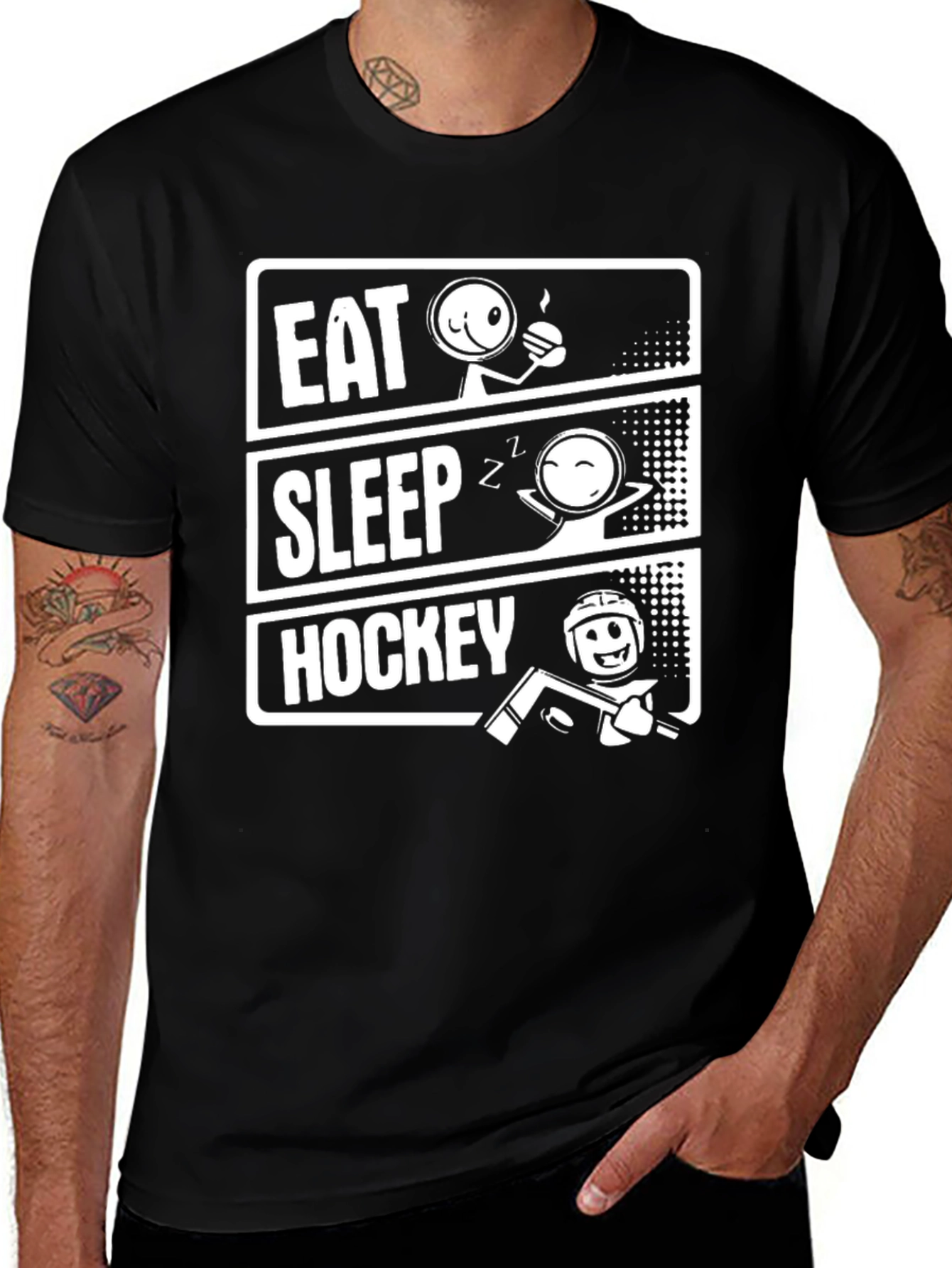 Eat Sleep Hockey T-Shirt: Funny Sport Graphic Tee