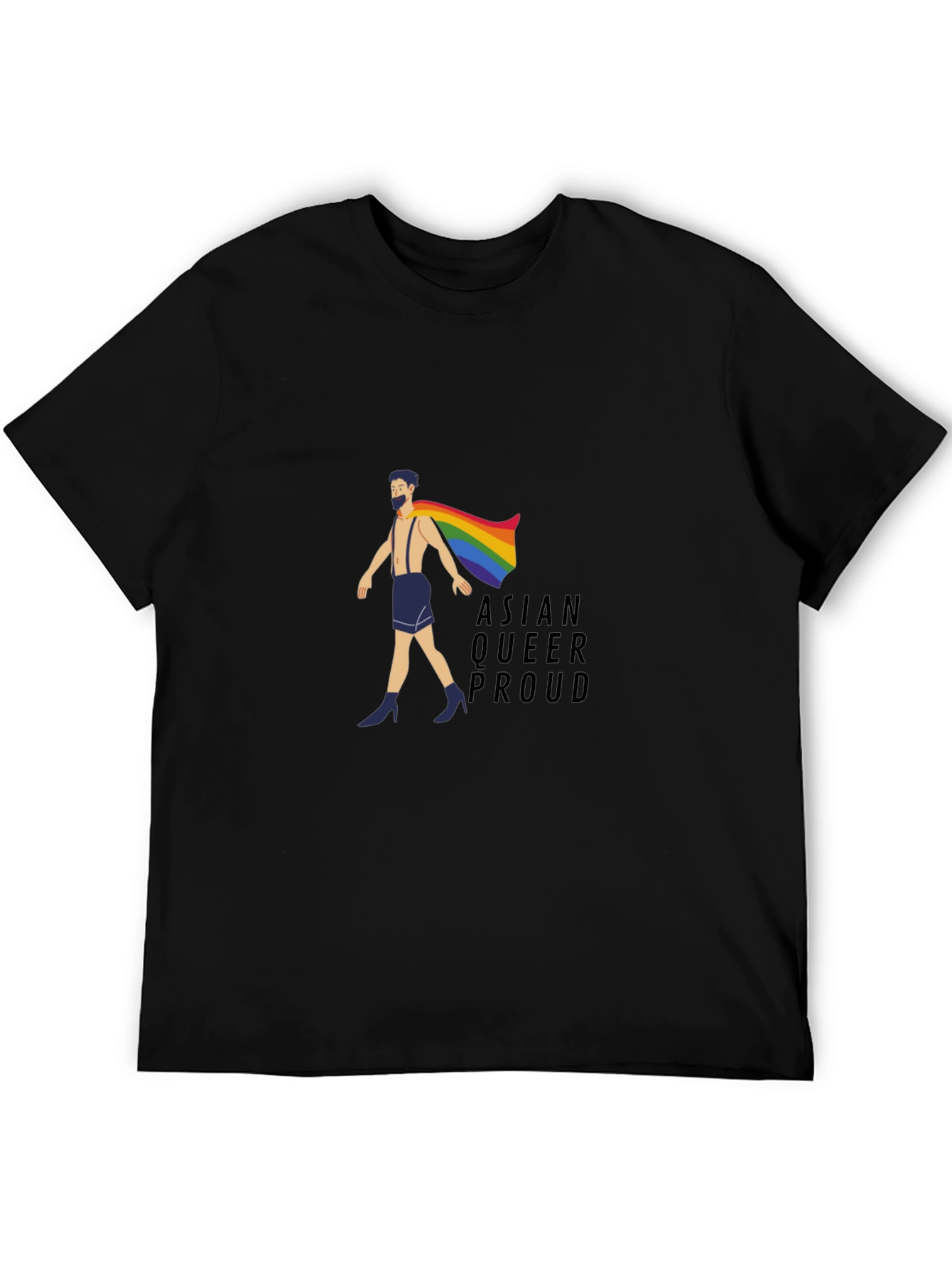 Asian Queer Proud Black T-Shirt