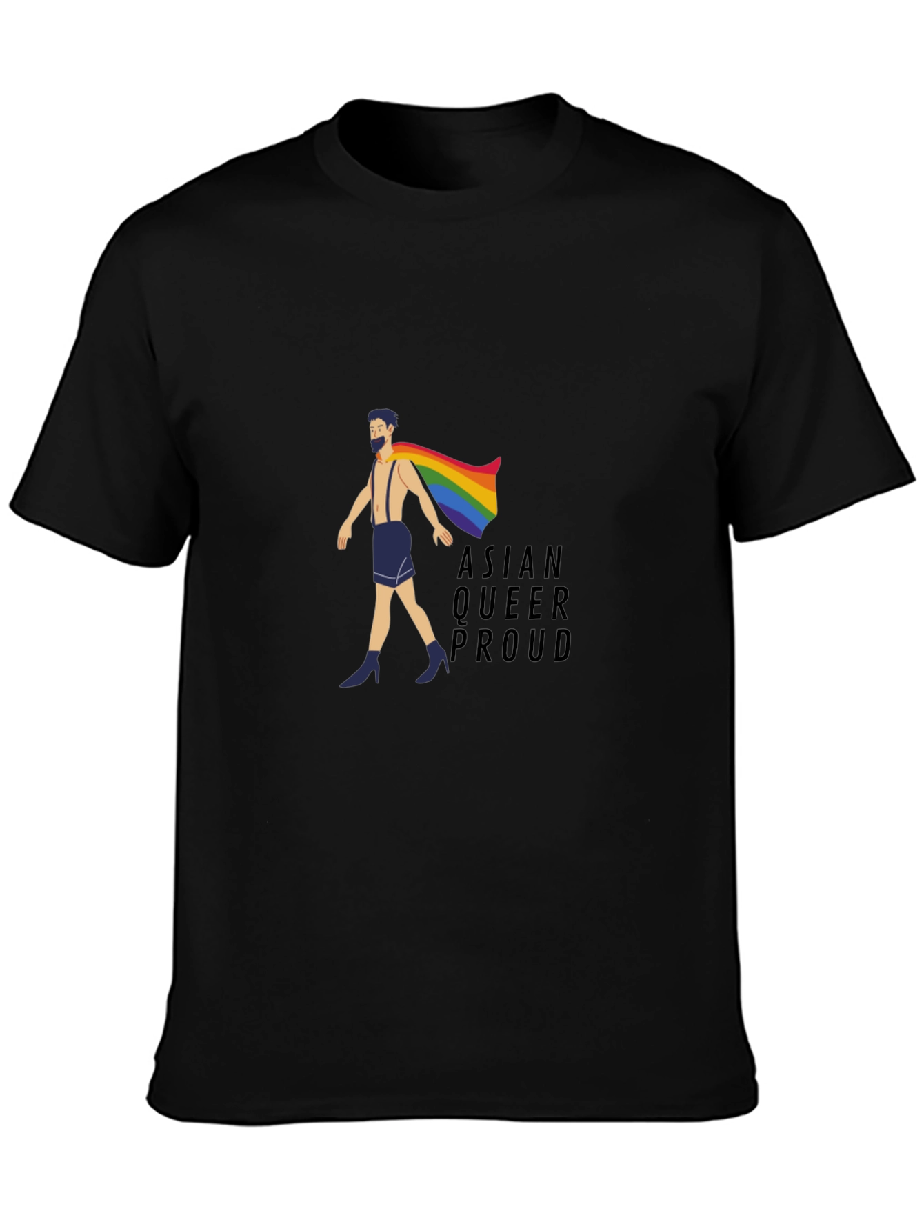 Asian Queer Proud Black T-Shirt