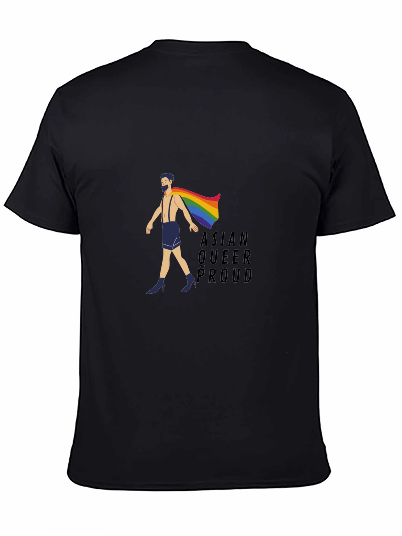 Asian Queer Proud Black T-Shirt