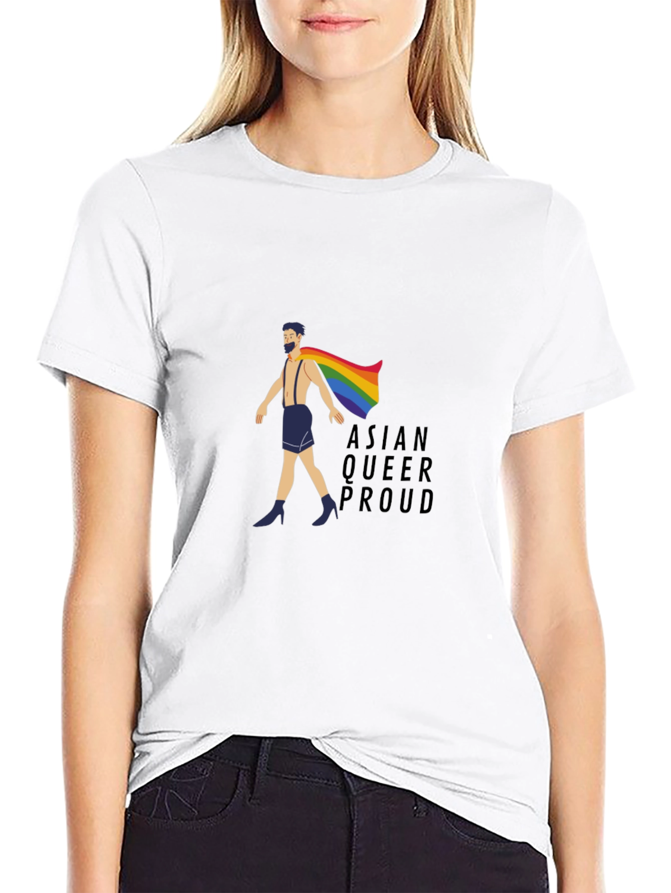 Asian Queer Proud Black T-Shirt