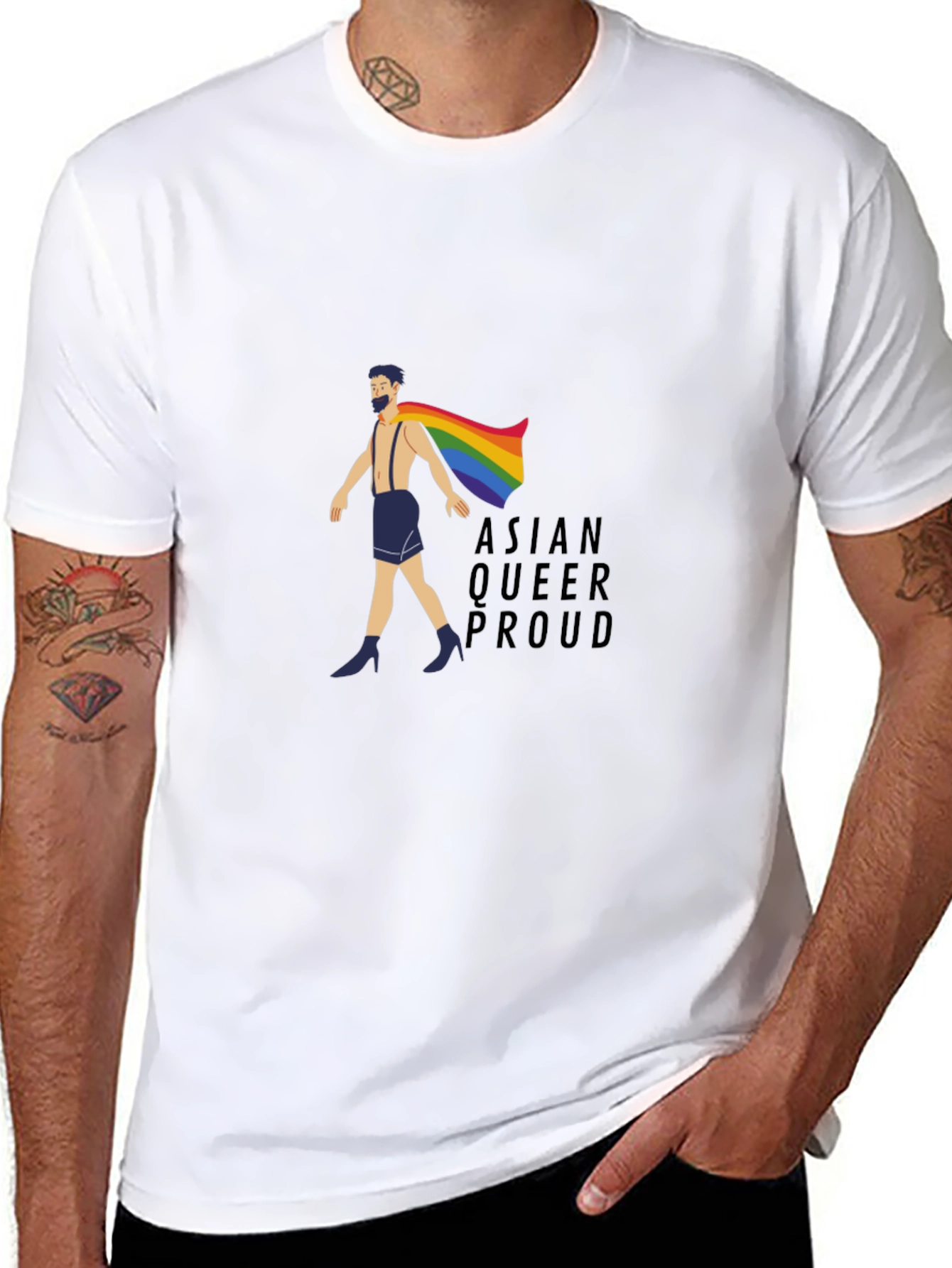 Asian Queer Proud Black T-Shirt