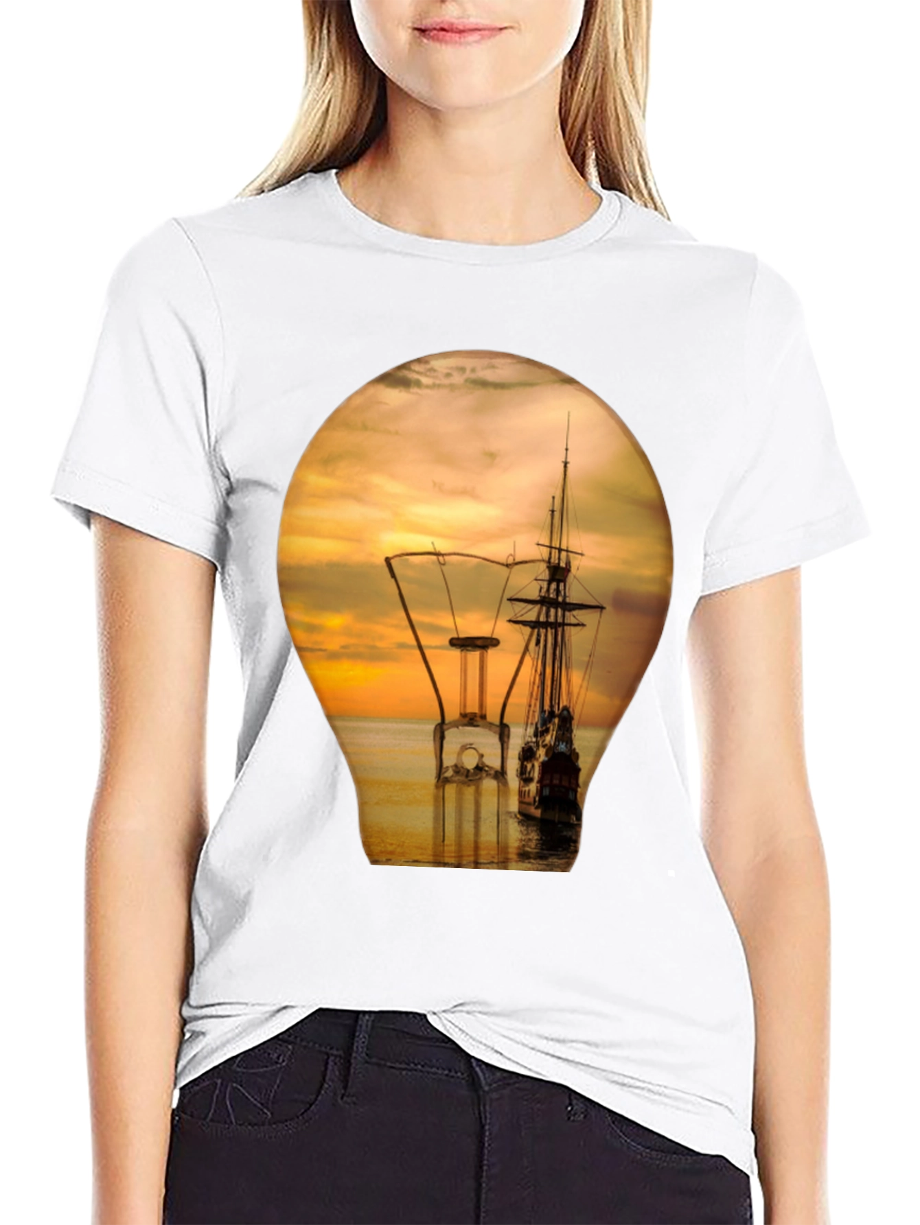 Nautical Sunset Lightbulb Graphic T-Shirt