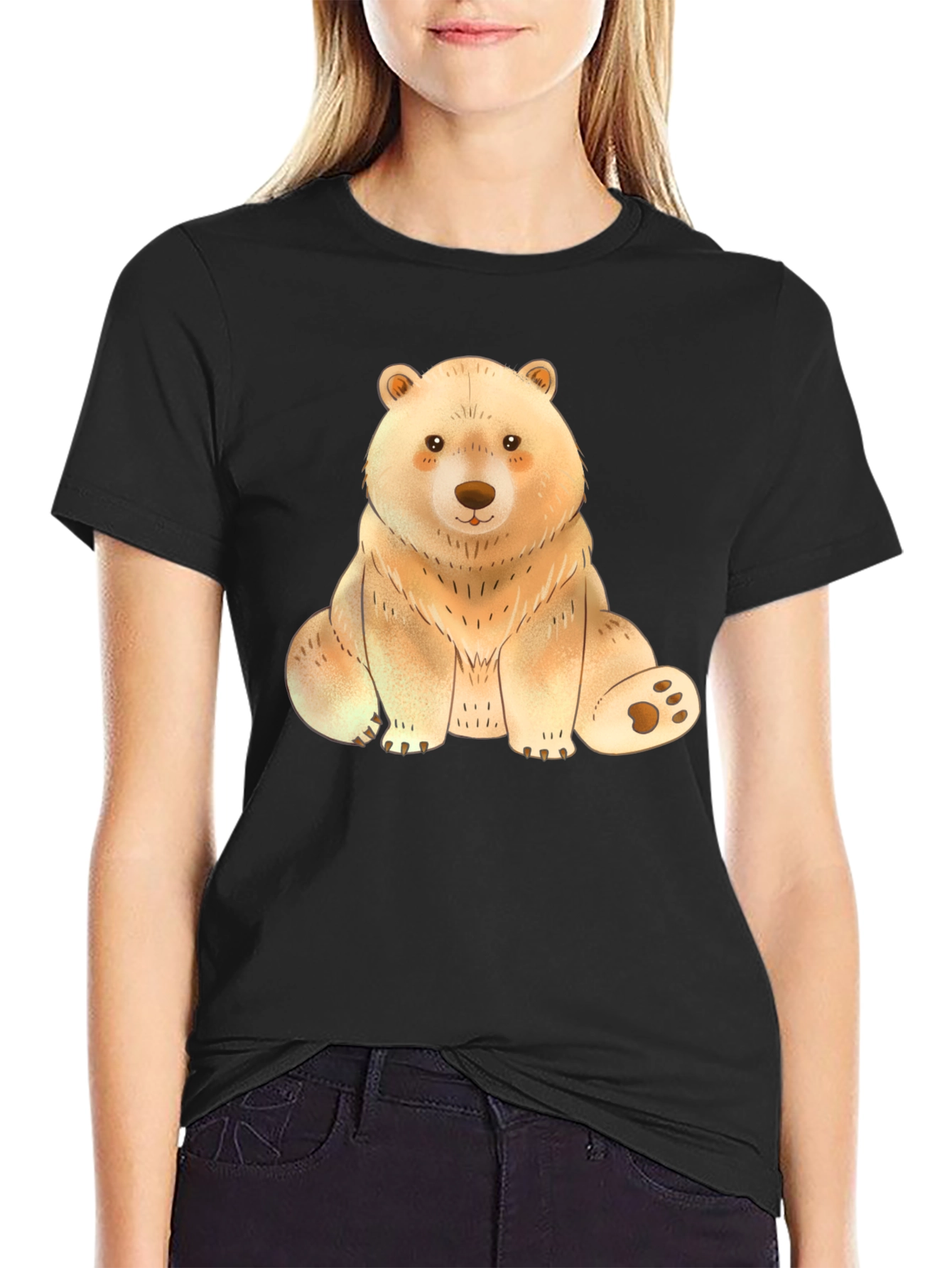 Cute Bear Graphic Tee - Soft Print