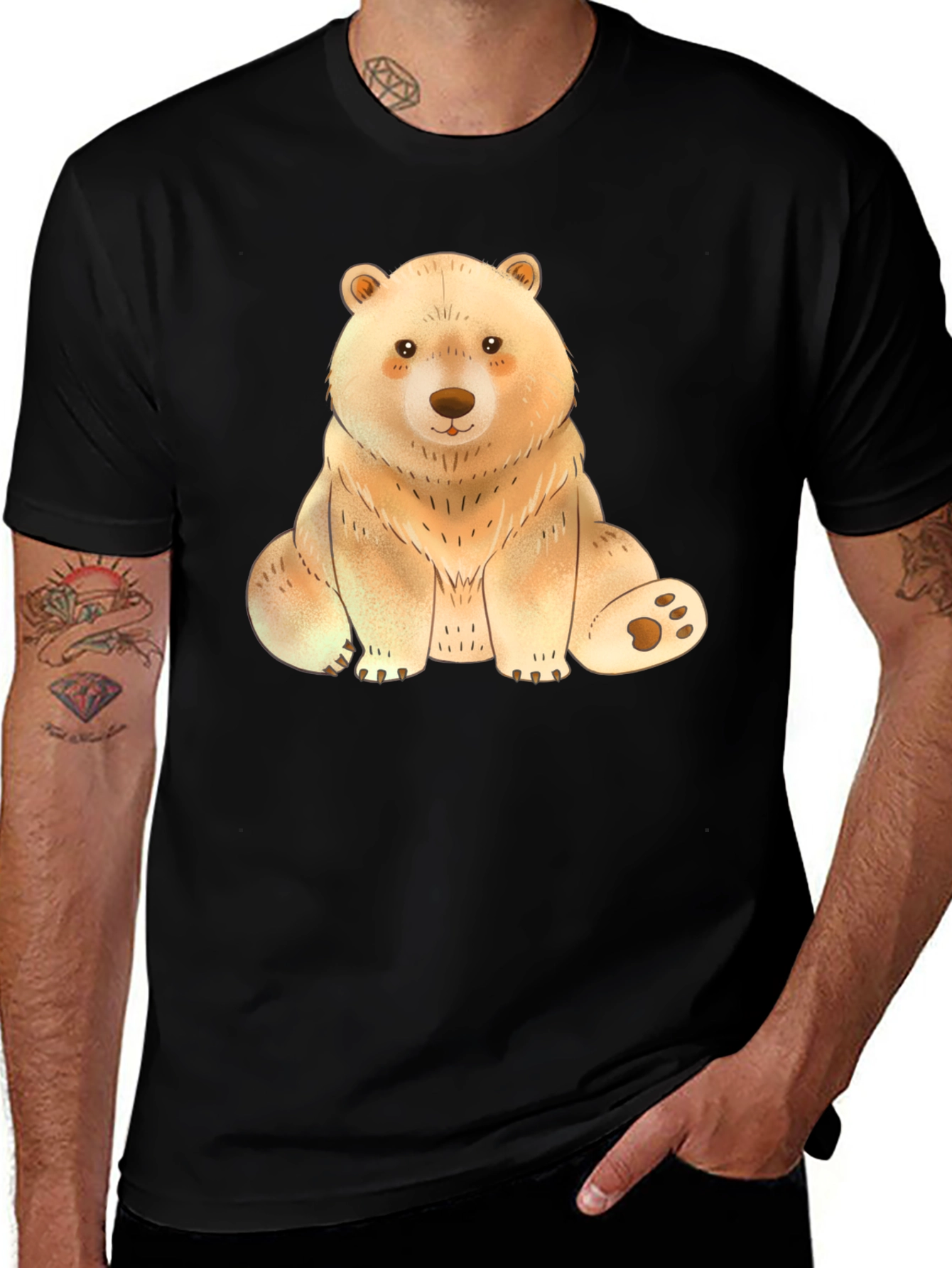 Cute Bear Graphic Tee - Soft Print