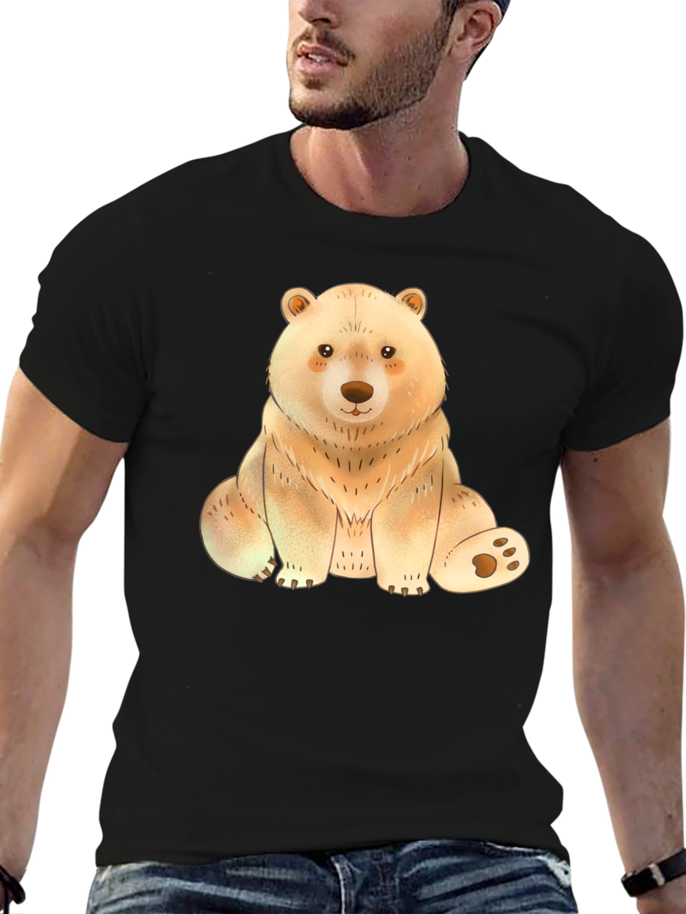 Cute Bear Graphic Tee - Soft Print