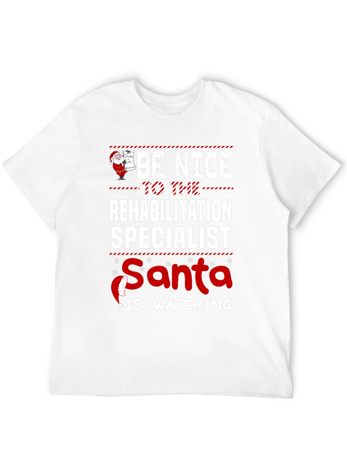 Funny Rehabilitation Specialist Santa Watching T-Shirt