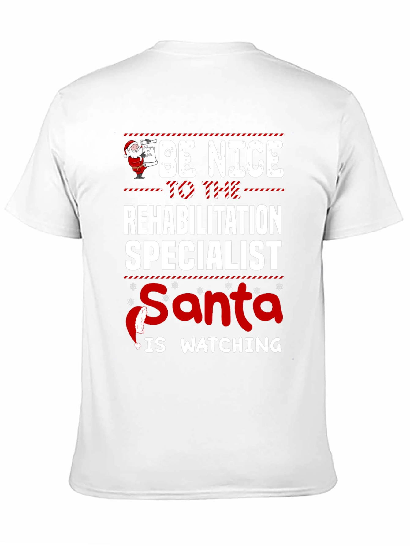Funny Rehabilitation Specialist Santa Watching T-Shirt