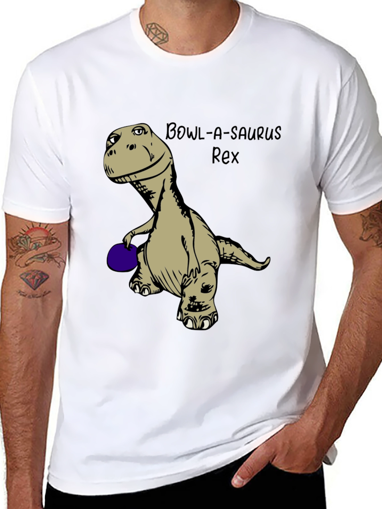 Bowl-A-Saurus Rex T-Shirt: Dinosaur Bowling Tee