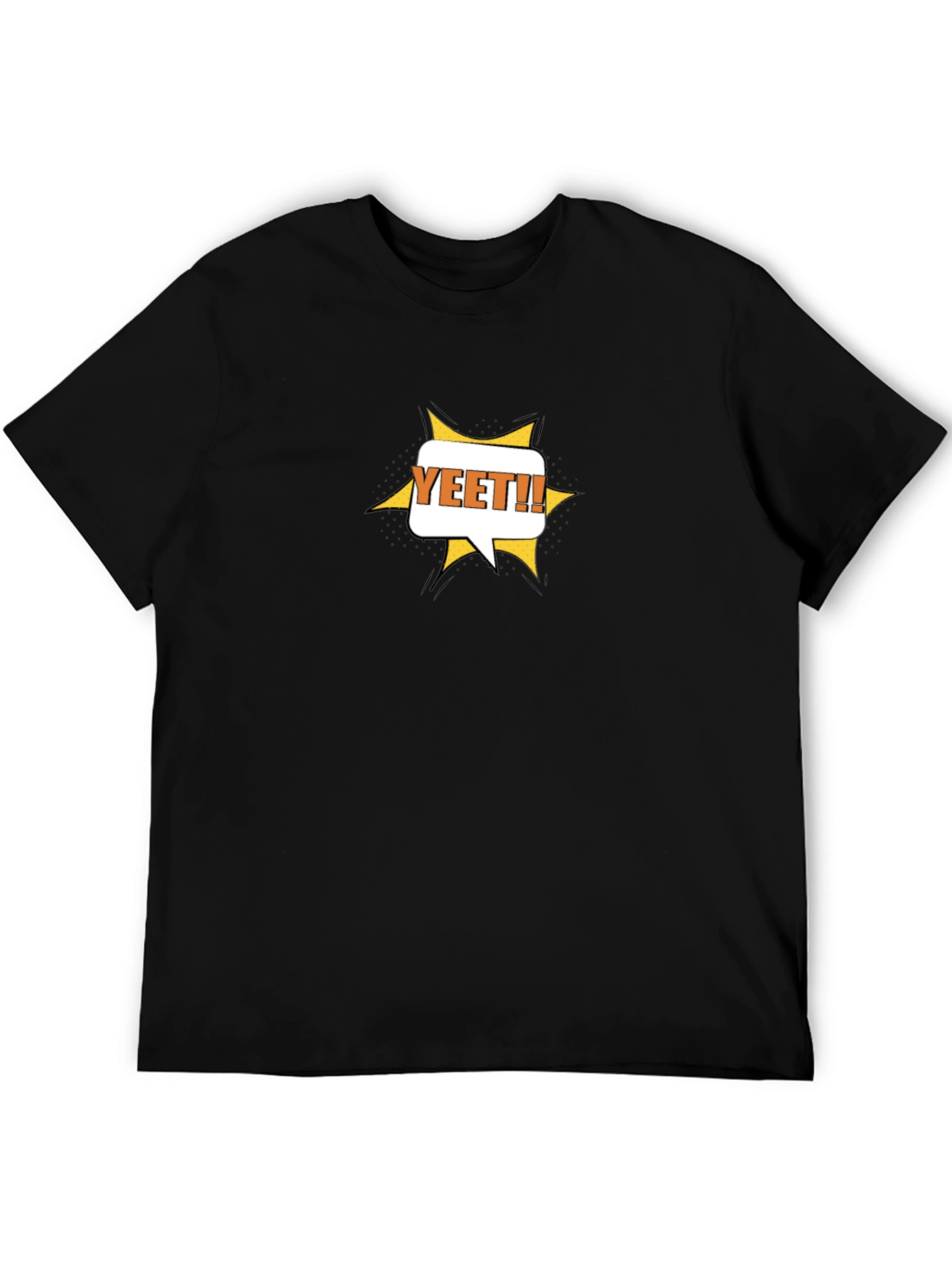 YEET! Graphic Tee - Black Cotton Casual T-Shirt
