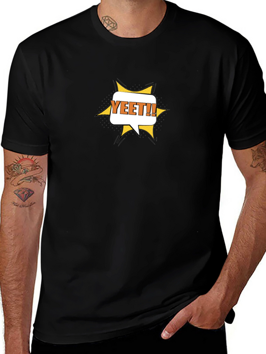 YEET! Graphic Tee - Black Cotton Casual T-Shirt