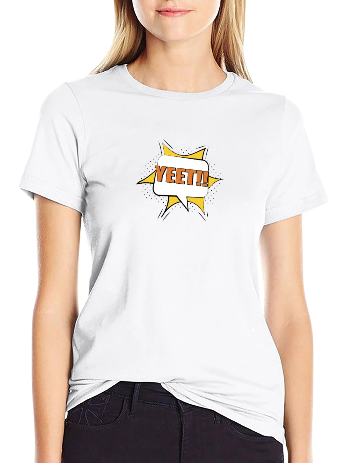YEET! Graphic Tee - Black Cotton Casual T-Shirt