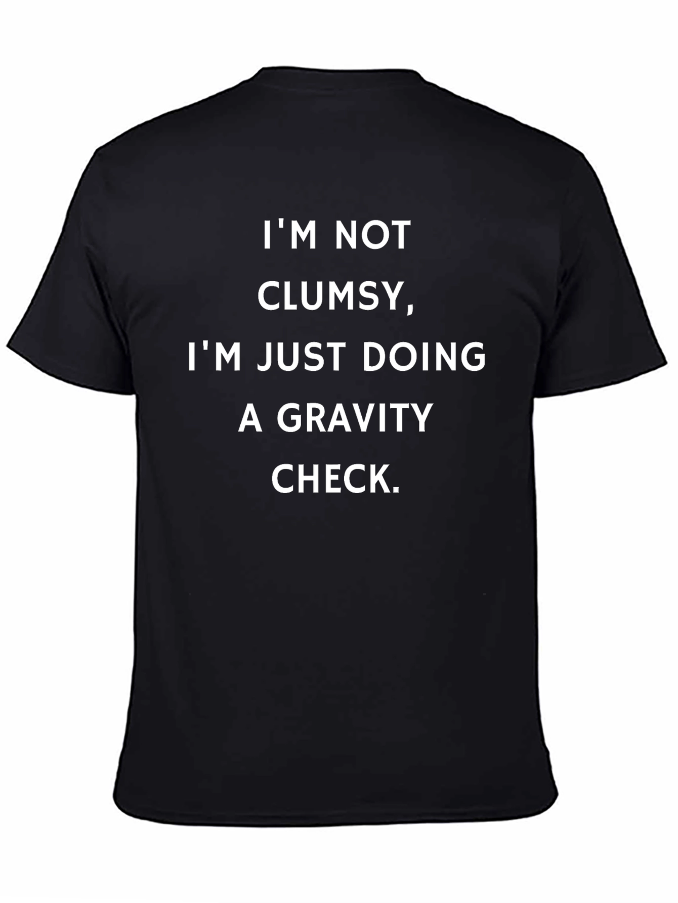Funny Gravity Check Black T-Shirt