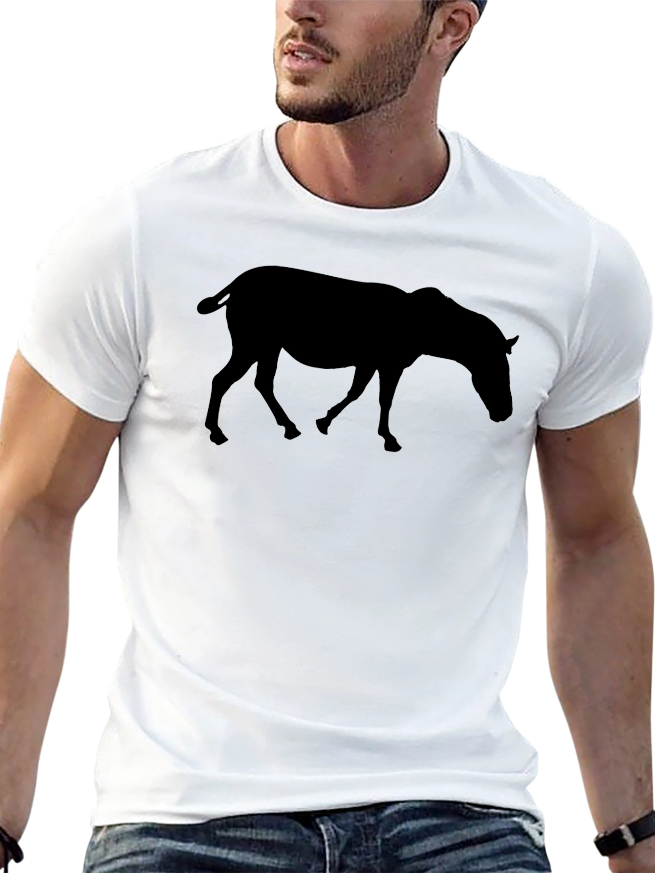 Horse Silhouette Black T-Shirt
