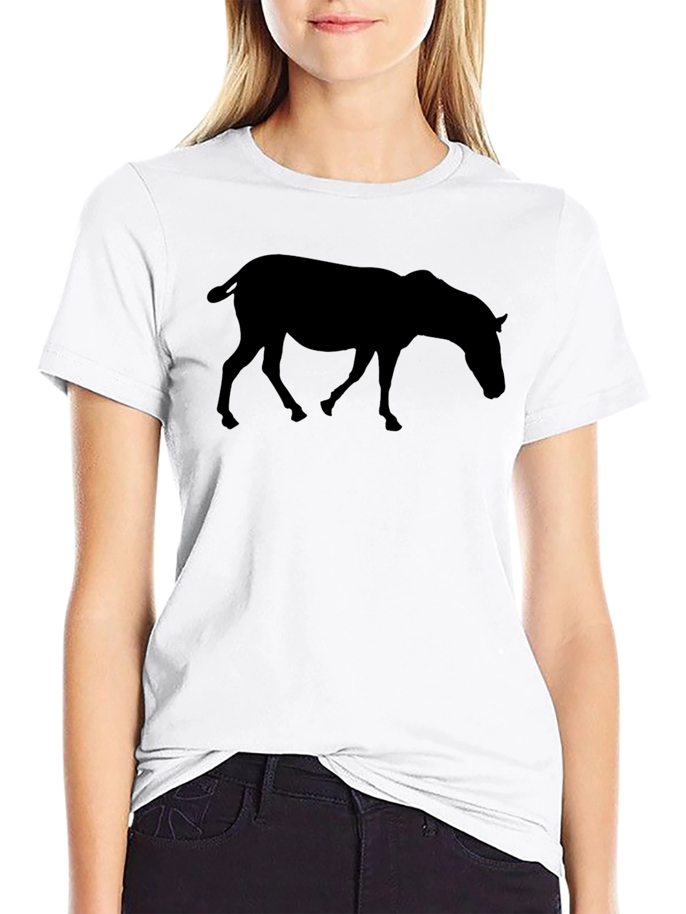 Horse Silhouette Black T-Shirt
