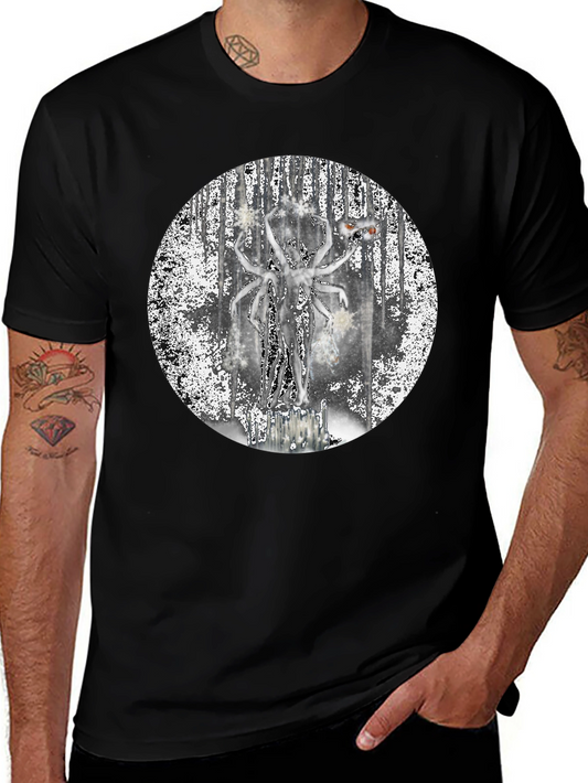 Unique Graphic Print Black T-Shirt
