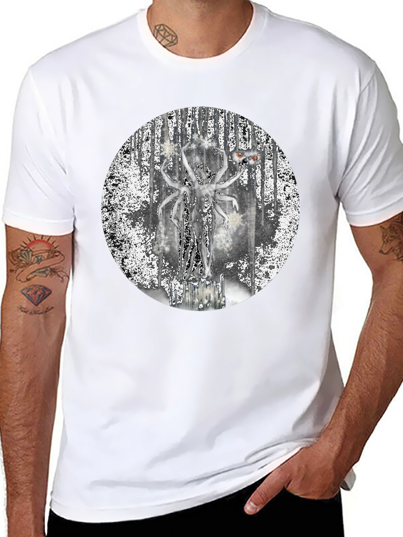Unique Graphic Print Black T-Shirt