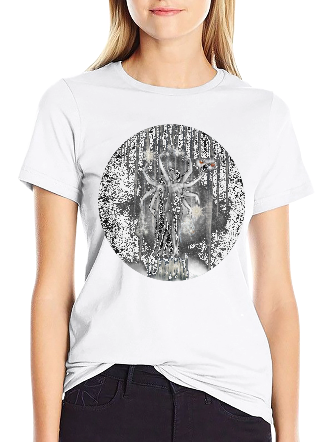 Unique Graphic Print Black T-Shirt