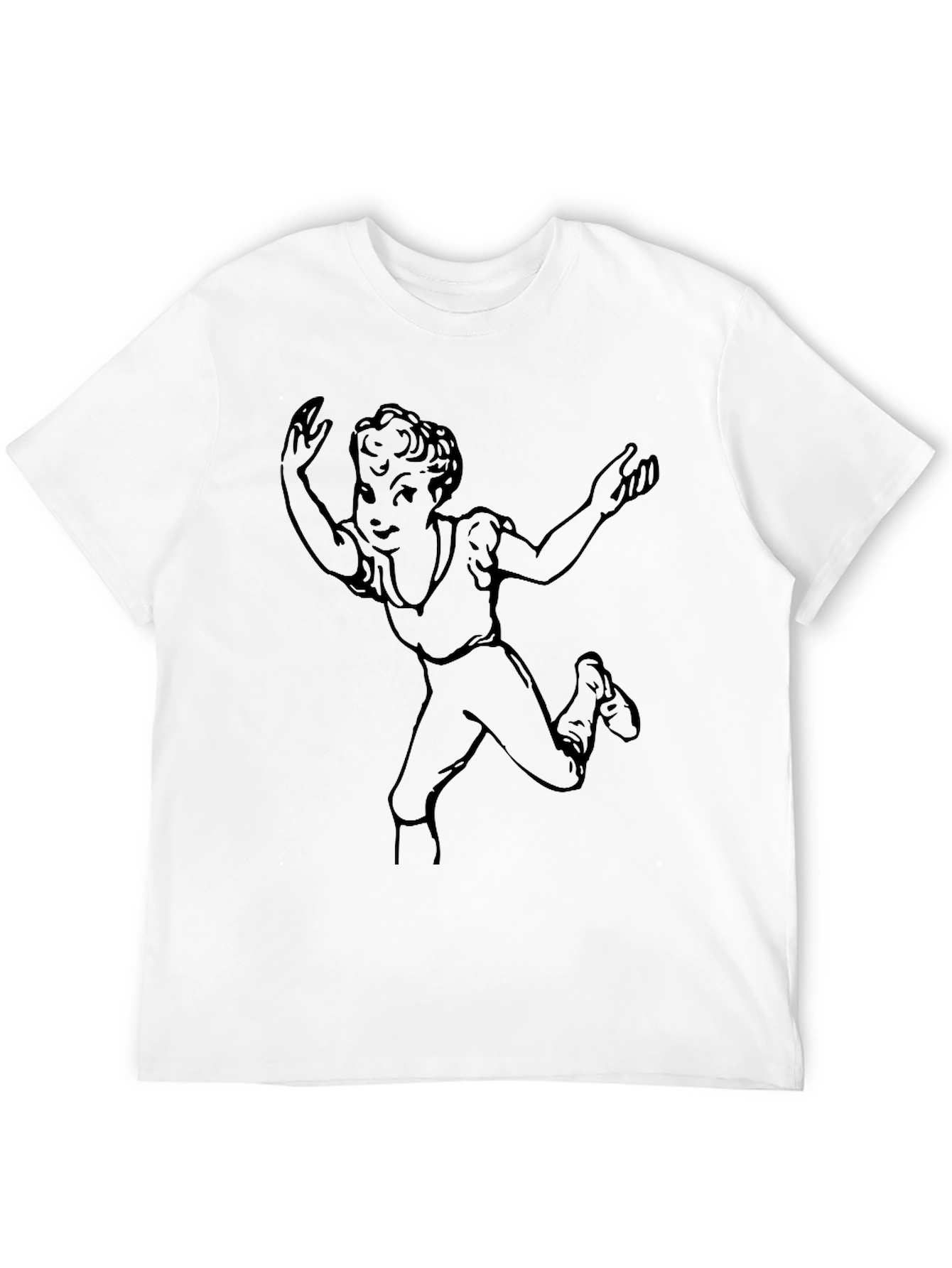 Black Tee with Retro Cartoon Graphic