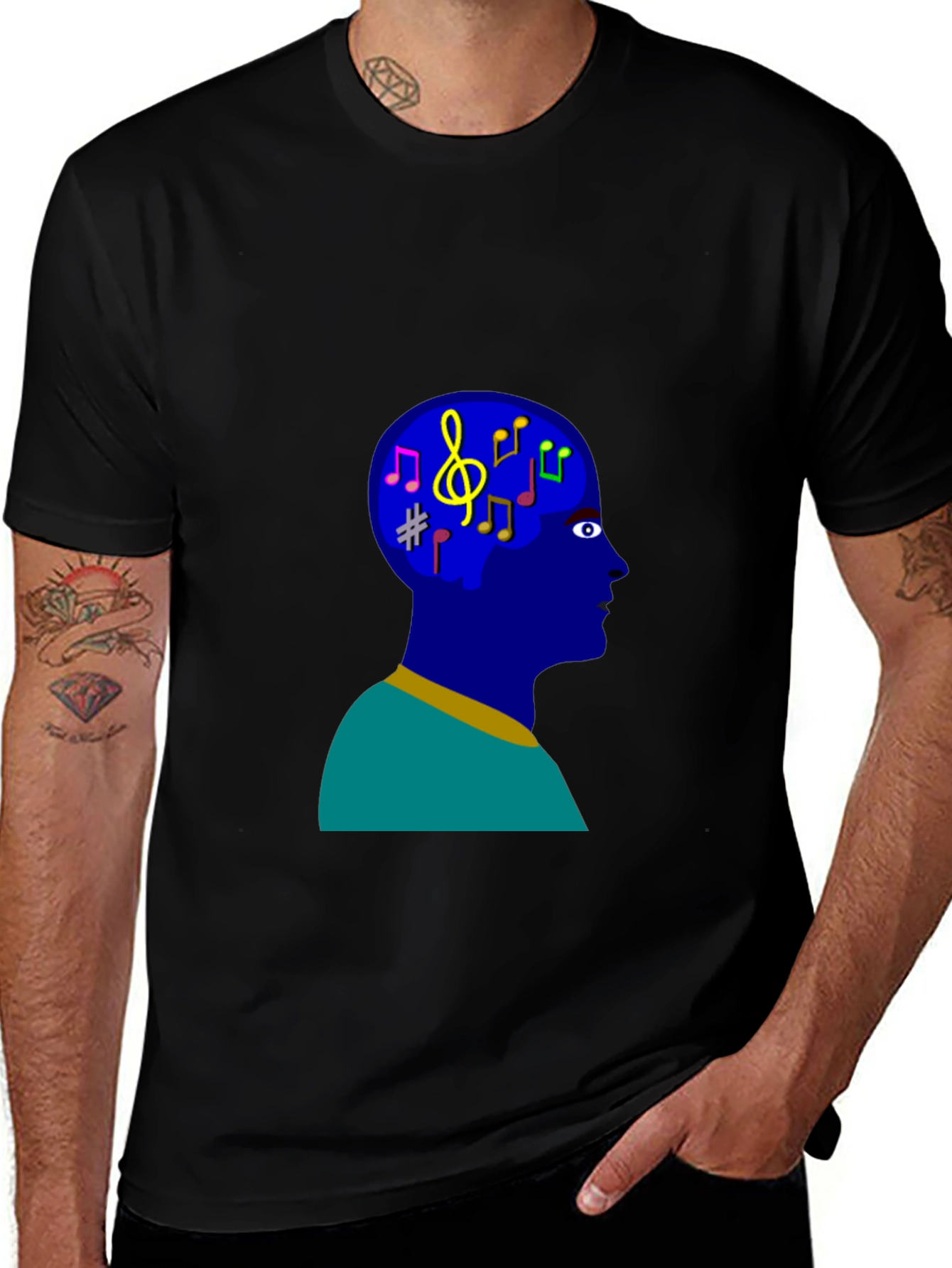 Musical Mind T-Shirt - Black Cotton Tee