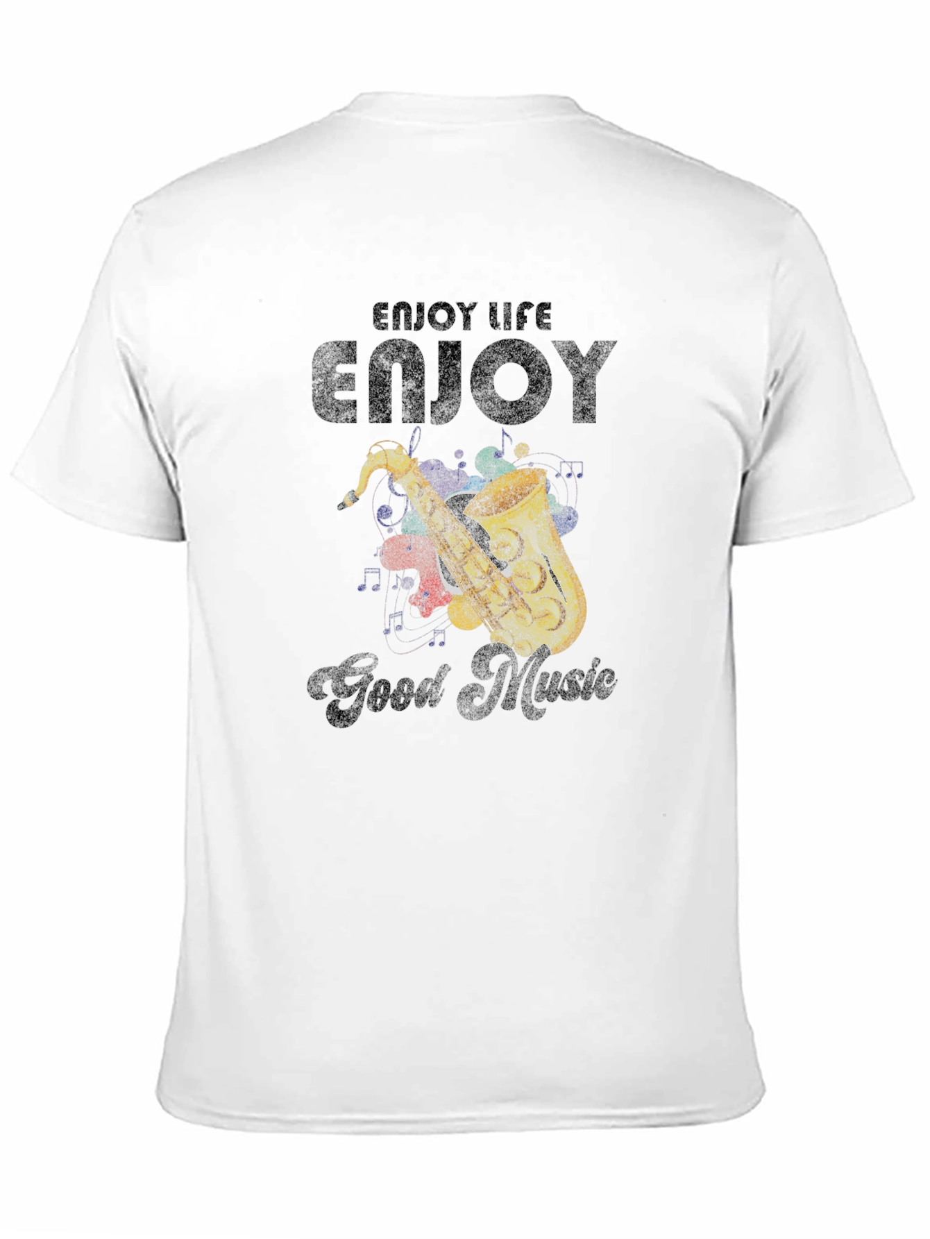 Enjoy Life Music Saxophone Graphic T-Shirt