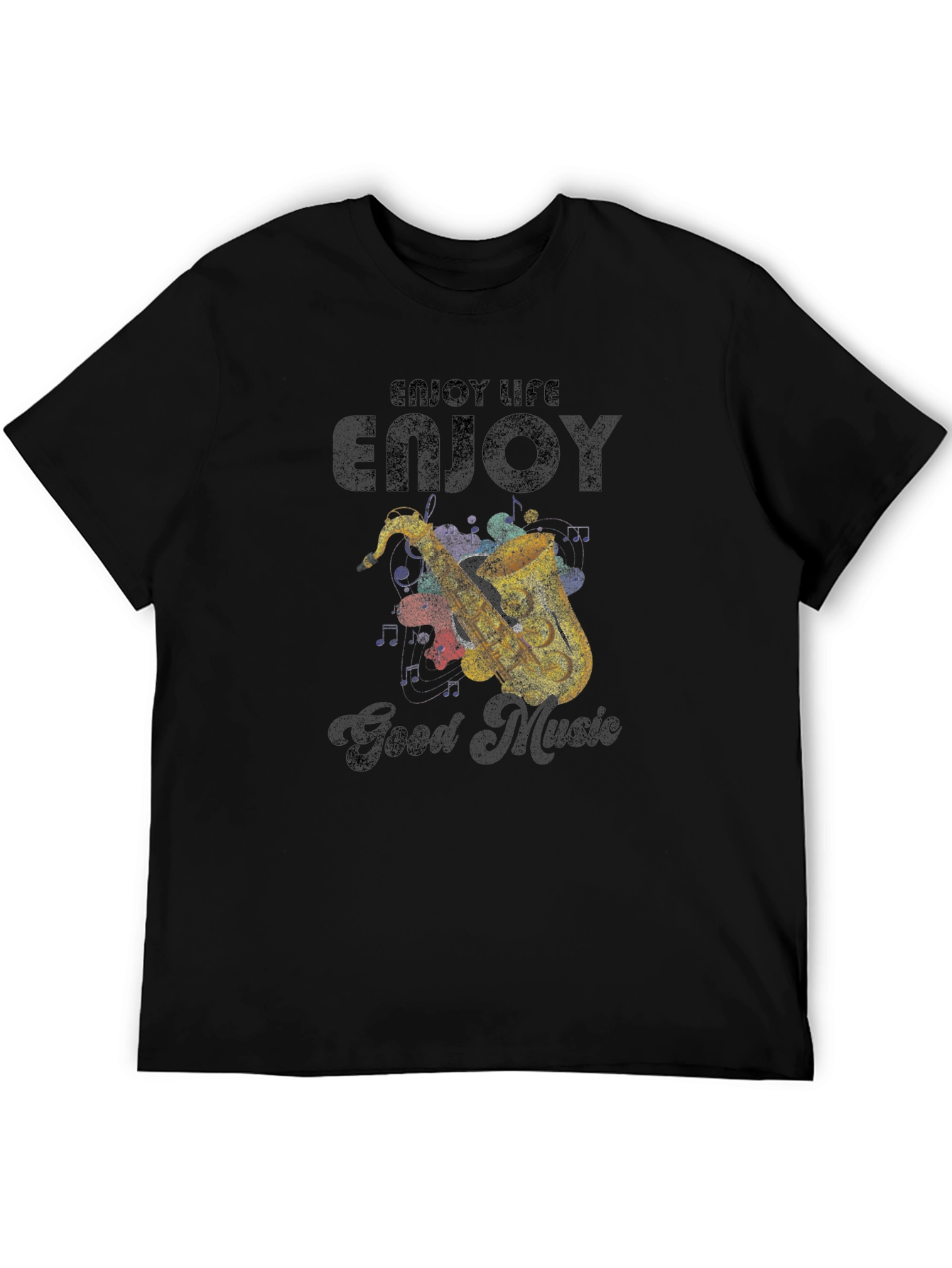 Enjoy Life Music Saxophone Graphic T-Shirt