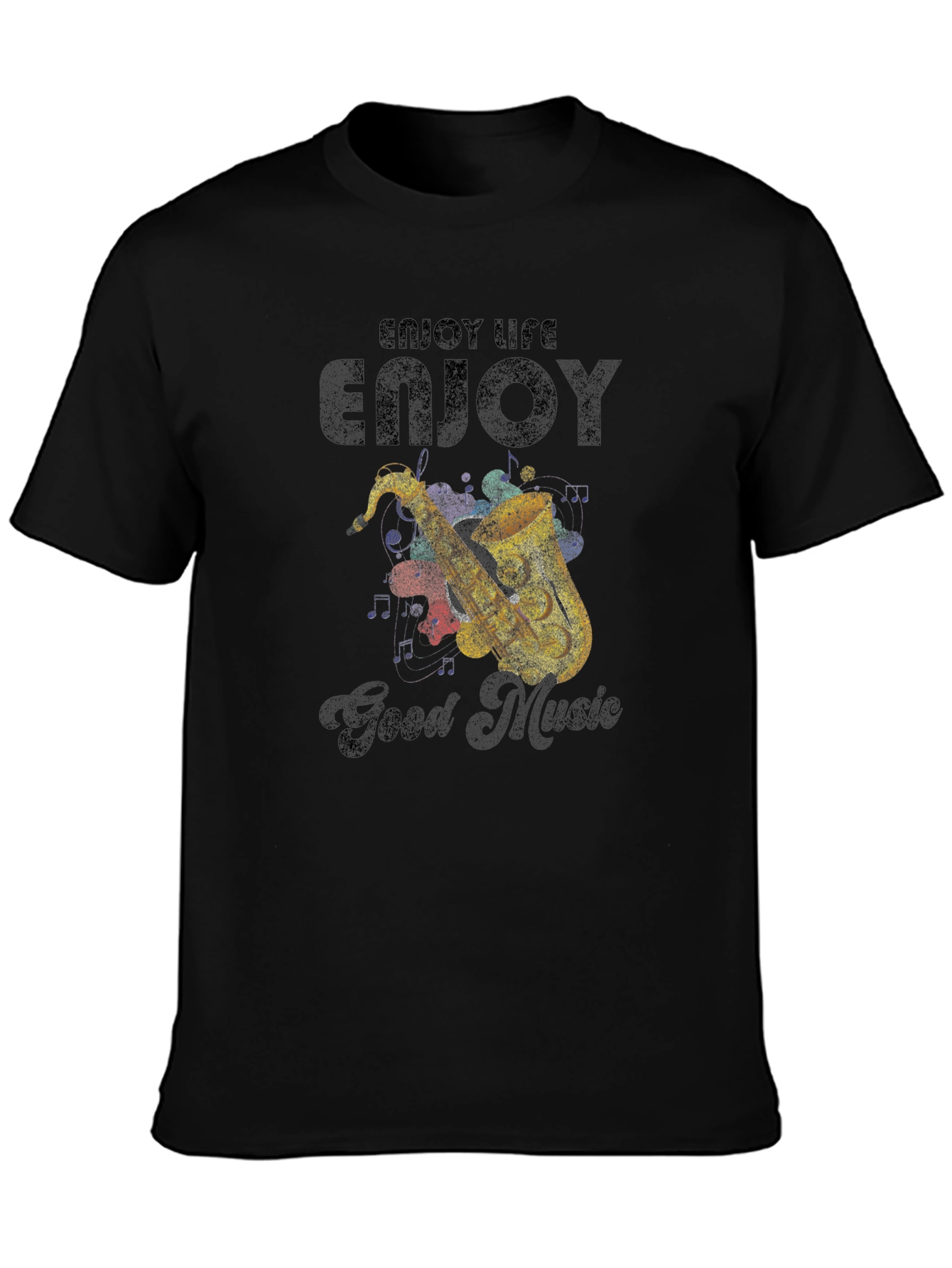 Enjoy Life Music Saxophone Graphic T-Shirt