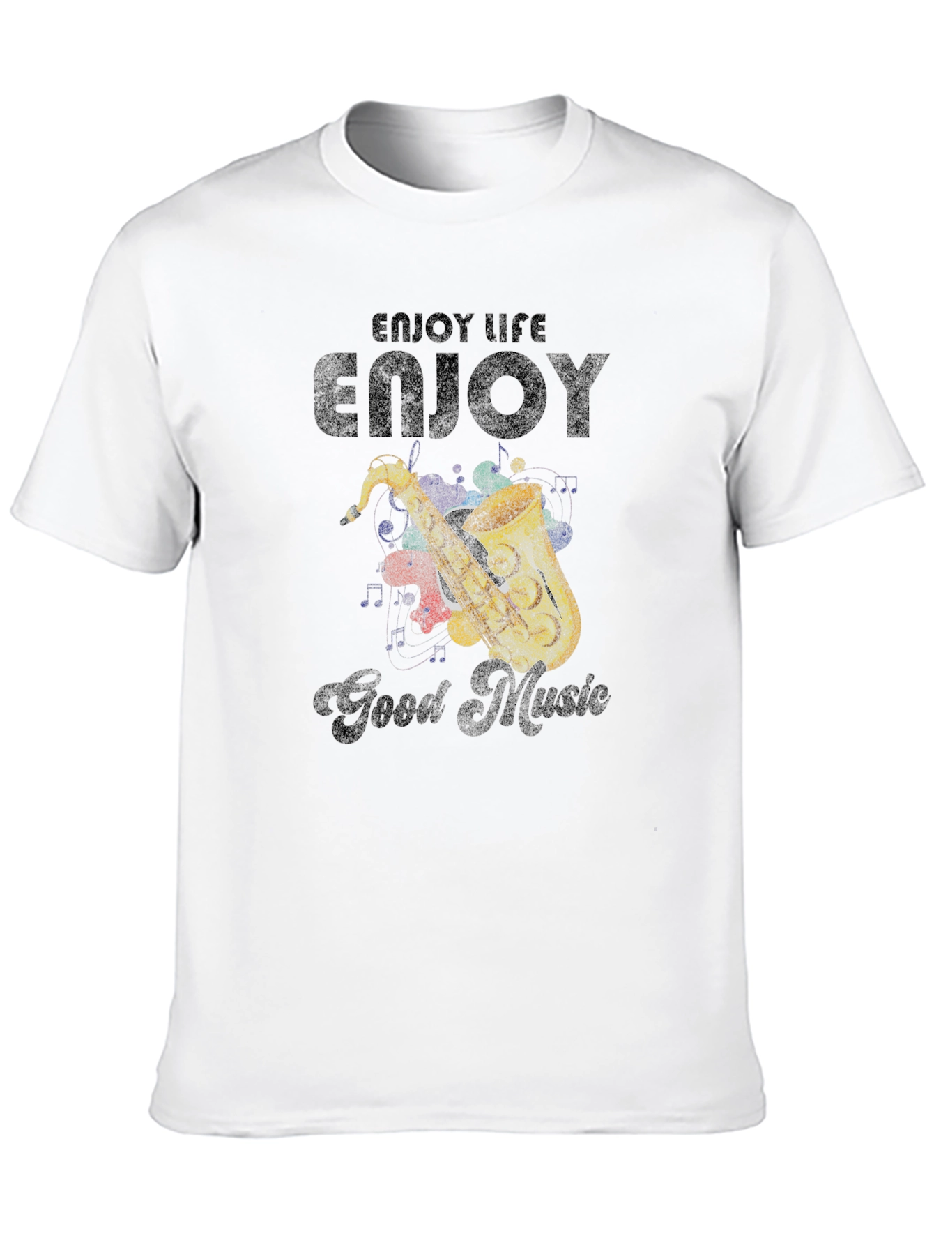 Enjoy Life Music Saxophone Graphic T-Shirt