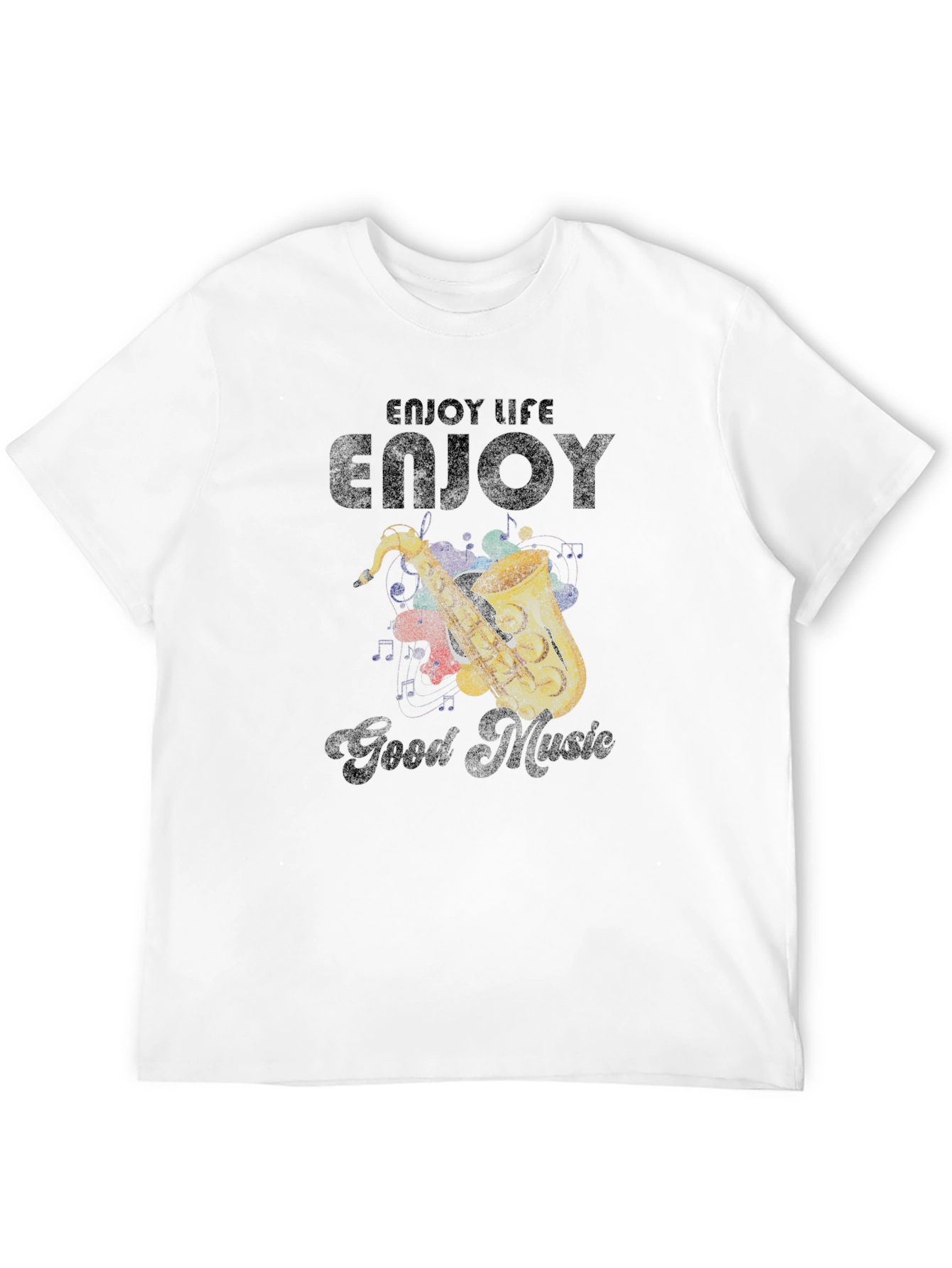 Enjoy Life Music Saxophone Graphic T-Shirt